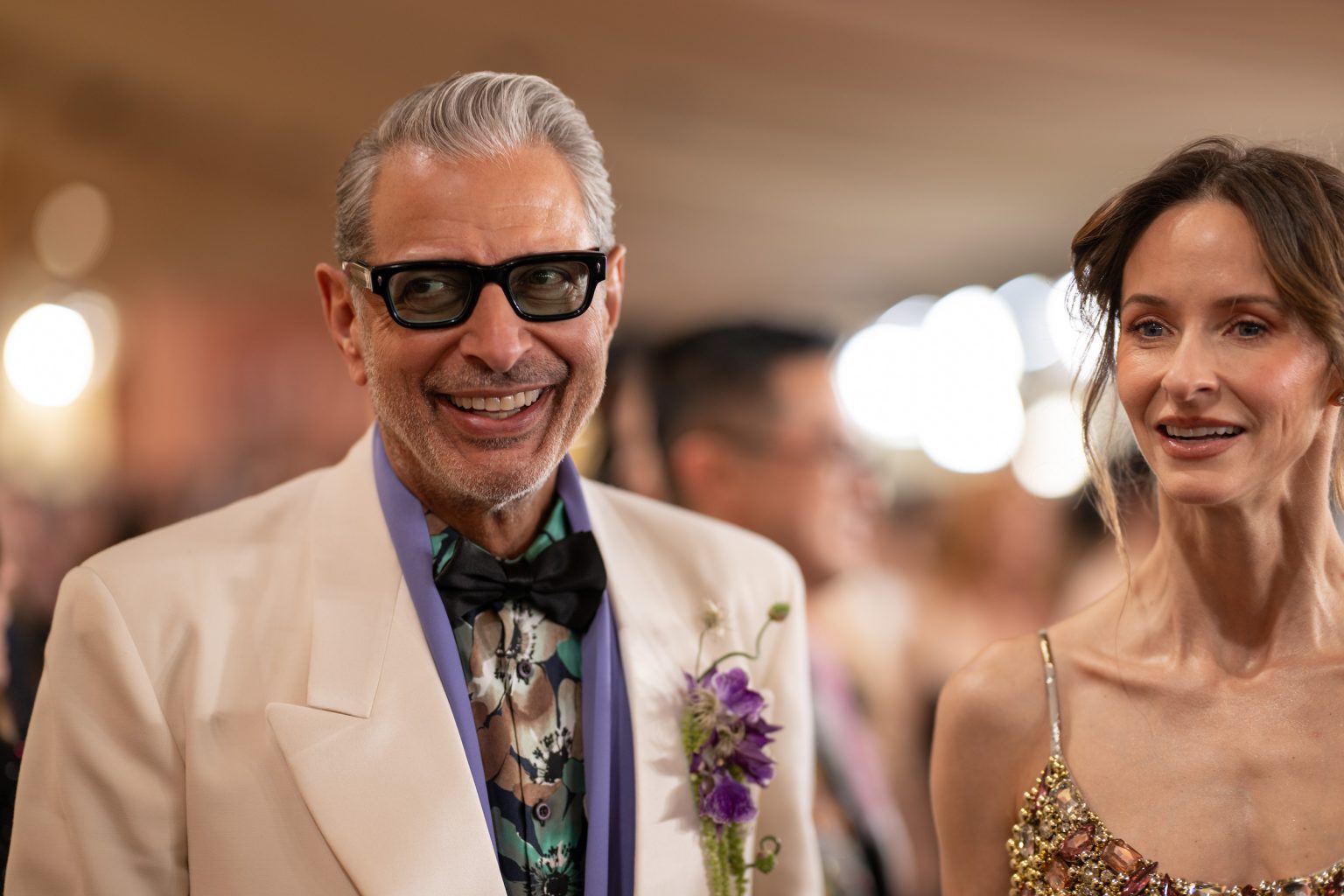 Jeff Goldblum and Emilie Livingston arrive on the red carpet of the 97th Oscars® at the Dolby® Theatre at Ovation Hollywood on Sunday, March 2, 2025.