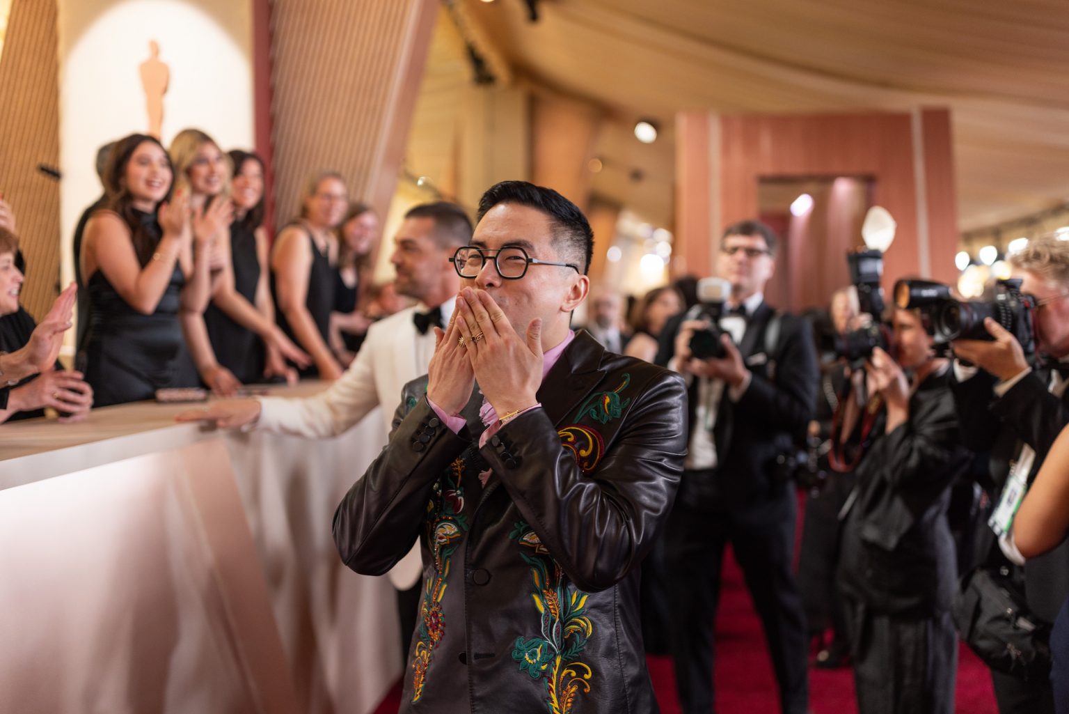 Bowen Yang arrives on the red carpet of the 97th Oscars® at the Dolby® Theatre at Ovation Hollywood on Sunday, March 2, 2025.