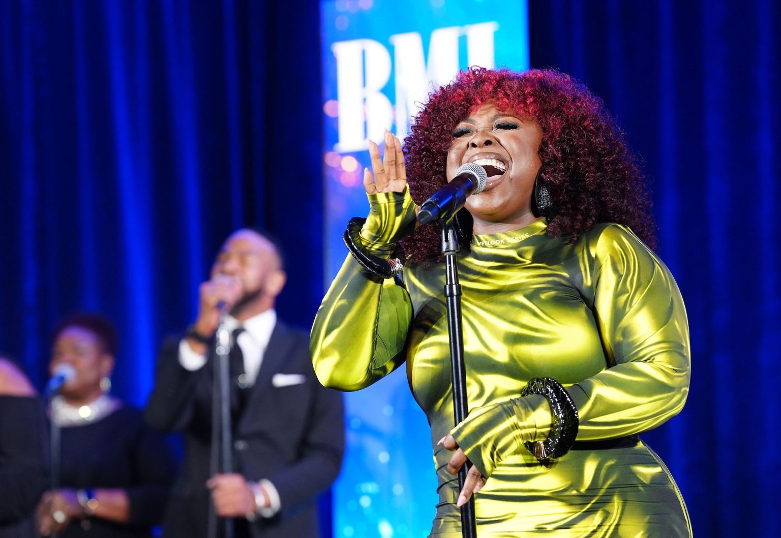 ATLANTA, GEORGIA - APRIL 03: Jekalyn Carr performs during the 2025 BMI Trailblazers of Gospel Music Awards at Flourish Atlanta on April 03, 2025 in Atlanta, Georgia. (Photo by Erika Goldring/Getty Images for BMI)