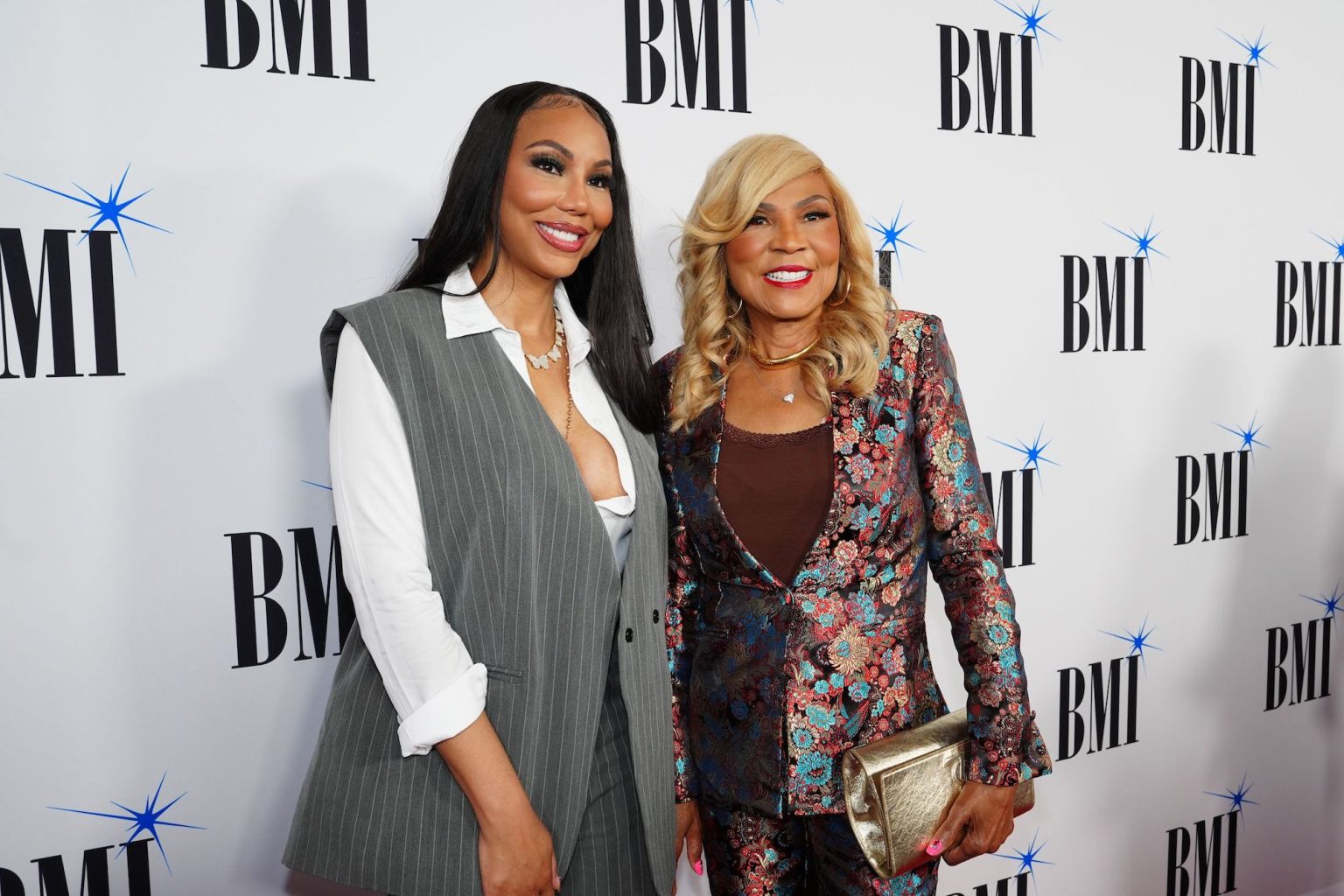 ATLANTA, GEORGIA - APRIL 03: (L-R) Tamar Braxton and Evelyn Braxton attend the 2025 BMI Trailblazers of Gospel Music Awards at Flourish Atlanta on April 03, 2025 in Atlanta, Georgia. (Photo by Erika Goldring/Getty Images for BMI)