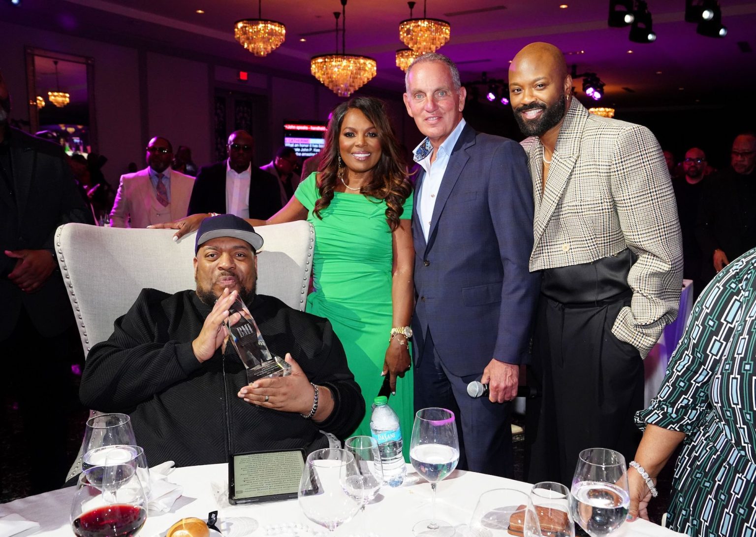 ATLANTA, GEORGIA - APRIL 03: (L-R) John P. Kee, Catherine Brewton, Mike O'Neill, BMI President & CEO and Wardell Malloy attend the 2025 BMI Trailblazers of Gospel Music Awards at Flourish Atlanta on April 03, 2025 in Atlanta, Georgia. (Photo by Erika Goldring/Getty Images for BMI)