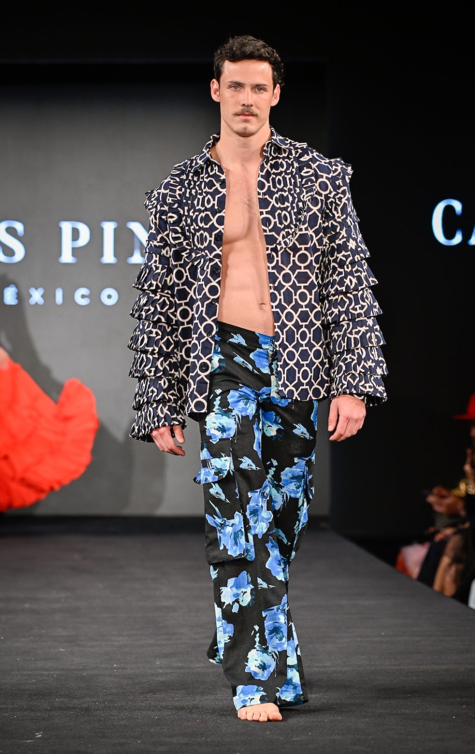 NEW YORK, NEW YORK - FEBRUARY 07: A model walks the runway at the Carlos Pineda show during New York Fashion Week Powered By Art Hearts Fashion at The Angel Orensanz Foundation on February 07, 2025 in New York City. (Photo by Arun Nevader/Getty Images for Art Hearts Fashion)