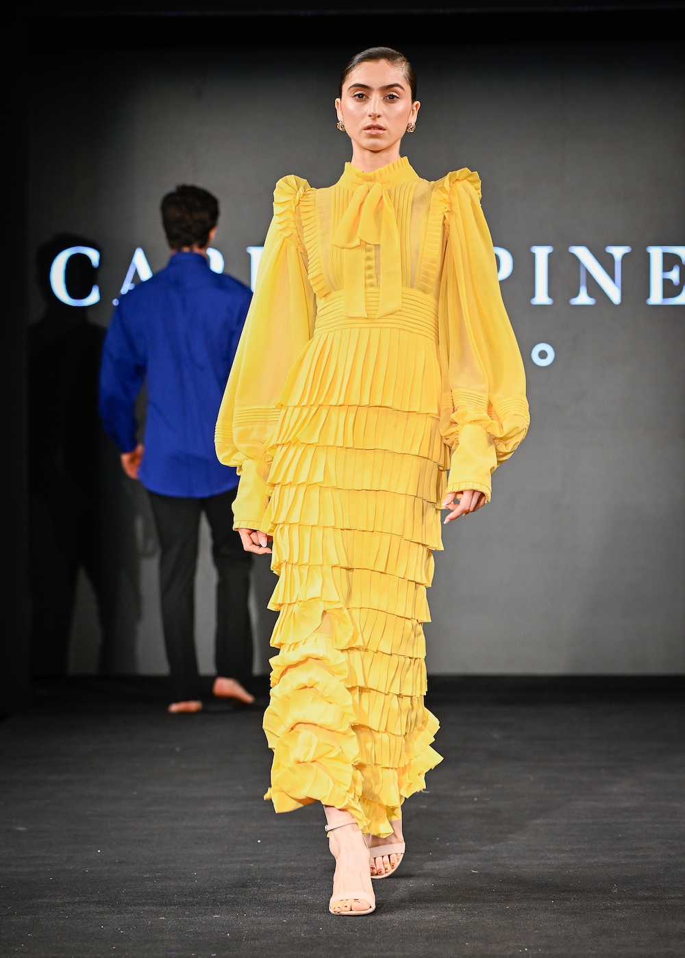 NEW YORK, NEW YORK - FEBRUARY 07: Tati Waxman walks the runway at the Carlos Pineda show during New York Fashion Week Powered By Art Hearts Fashion at The Angel Orensanz Foundation on February 07, 2025 in New York City. (Photo by Arun Nevader/Getty Images for Art Hearts Fashion)