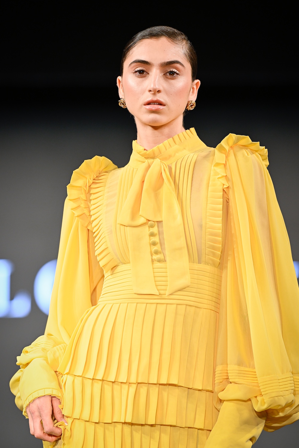 NEW YORK, NEW YORK - FEBRUARY 07: Tati Waxman walks the runway at the Carlos Pineda show during New York Fashion Week Powered By Art Hearts Fashion at The Angel Orensanz Foundation on February 07, 2025 in New York City. (Photo by Arun Nevader/Getty Images for Art Hearts Fashion)