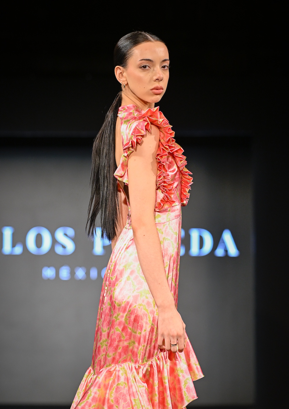 NEW YORK, NEW YORK - FEBRUARY 07: A model walks the runway at the Carlos Pineda show during New York Fashion Week Powered By Art Hearts Fashion at The Angel Orensanz Foundation on February 07, 2025 in New York City. (Photo by Arun Nevader/Getty Images for Art Hearts Fashion)