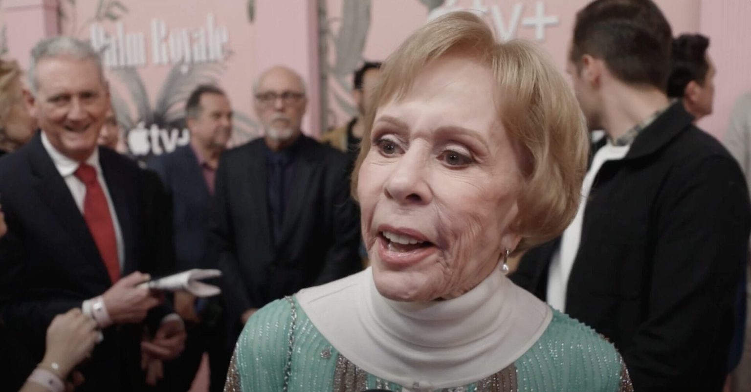 Carol Burnett talks at the PALM ROYALE Series Premiere via Apple TV+