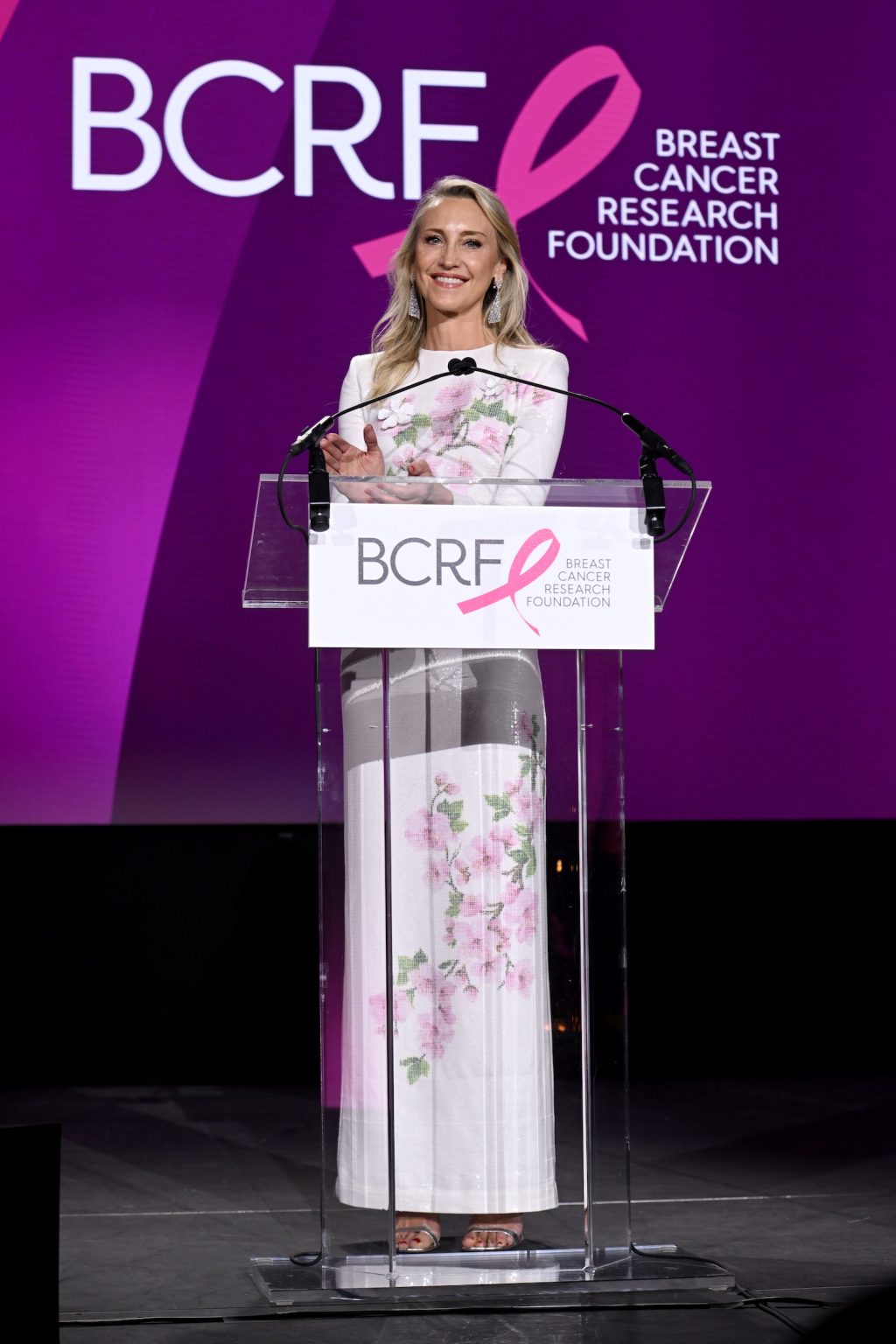 NEW YORK, NEW YORK - MAY 13: Kinga Lampert speaks onstage during the Breast Cancer Research Foundation Hot Pink Party 2025 at The Glasshouse on May 13, 2025 in New York City. (Photo by Noam Galai/Getty Images for Breast Cancer Research Foundation)