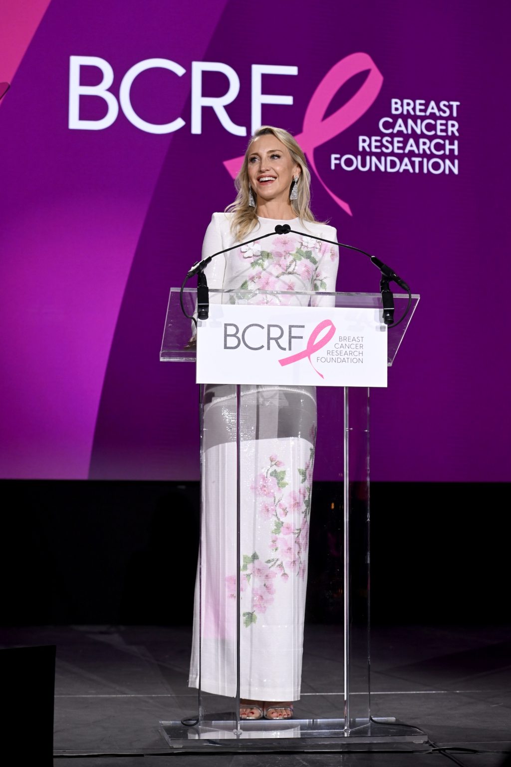 NEW YORK, NEW YORK - MAY 13: Kinga Lampert speaks onstage during the Breast Cancer Research Foundation Hot Pink Party 2025 at The Glasshouse on May 13, 2025 in New York City. (Photo by Noam Galai/Getty Images for Breast Cancer Research Foundation)