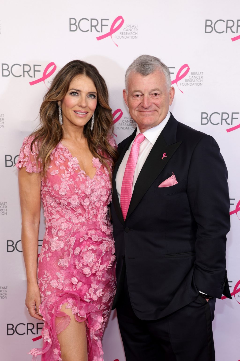 NEW YORK, NEW YORK - MAY 13: Elizabeth Hurley and William P. Lauder attend the Breast Cancer Research Foundation Hot Pink Party 2025 at The Glasshouse on May 13, 2025 in New York City. (Photo by Dimitrios Kambouris/Getty Images for Breast Cancer Research Foundation)