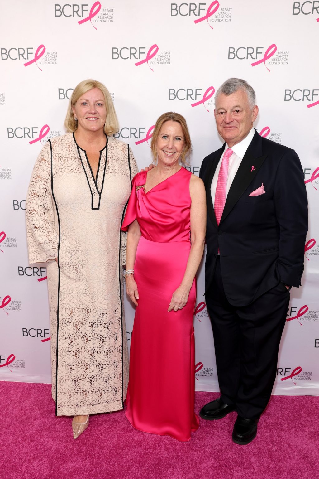NEW YORK, NEW YORK - MAY 13: (L-R) Karen Hale, Donna McKay and William P. Lauder attend the Breast Cancer Research Foundation Hot Pink Party 2025 at The Glasshouse on May 13, 2025 in New York City. (Photo by Dimitrios Kambouris/Getty Images for Breast Cancer Research Foundation)
