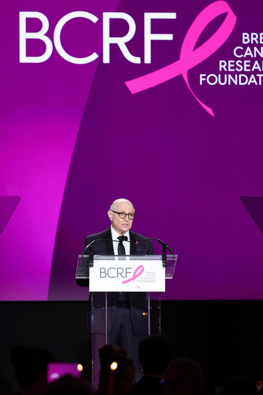 NEW YORK, NEW YORK - MAY 13: Larry Norton speaks onstage during the Breast Cancer Research Foundation Hot Pink Party 2025 at The Glasshouse on May 13, 2025 in New York City. (Photo by Dimitrios Kambouris/Getty Images for Breast Cancer Research Foundation)