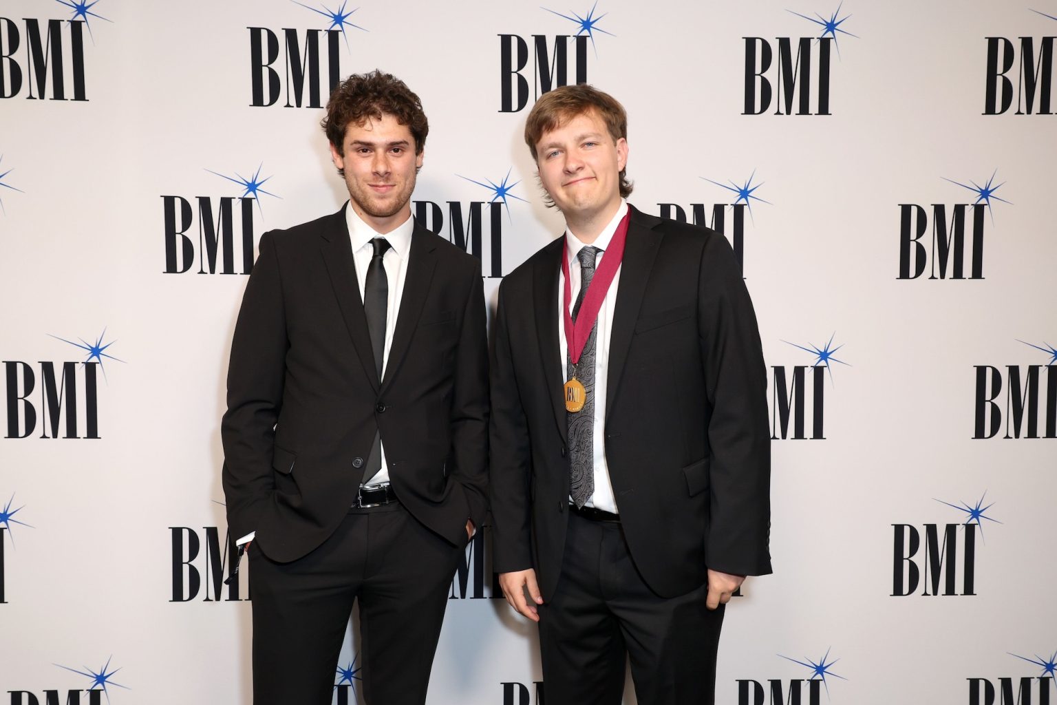 BEVERLY HILLS, CALIFORNIA - MAY 13: (L-R) Jakob Ervin and Mitchell Cutts of Richy Mitch & The Coal Miners attend the 2025 BMI Pop Awards at Beverly Wilshire, A Four Seasons Hotel on May 13, 2025 in Beverly Hills, California. (Photo by JC Olivera/Getty Images for BMI)