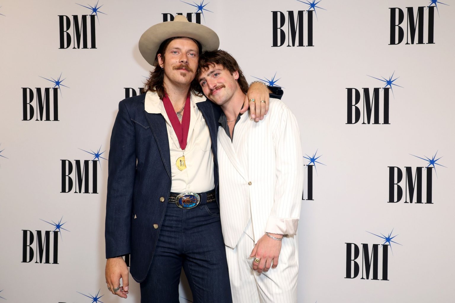 BEVERLY HILLS, CALIFORNIA - MAY 13: (L-R) Jack LaFrantz and Benson Boone attend the 2025 BMI Pop Awards at Beverly Wilshire, A Four Seasons Hotel on May 13, 2025 in Beverly Hills, California. (Photo by JC Olivera/Getty Images for BMI)
