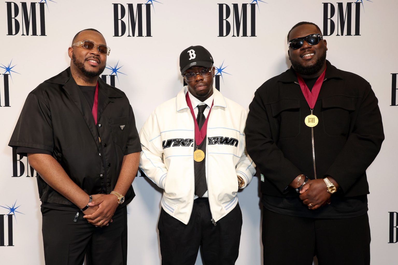 BEVERLY HILLS, CALIFORNIA - MAY 13: (L-R) Ari PenSmith, Believve, and Sammy SoSo attend the 2025 BMI Pop Awards at Beverly Wilshire, A Four Seasons Hotel on May 13, 2025 in Beverly Hills, California. (Photo by JC Olivera/Getty Images for BMI)