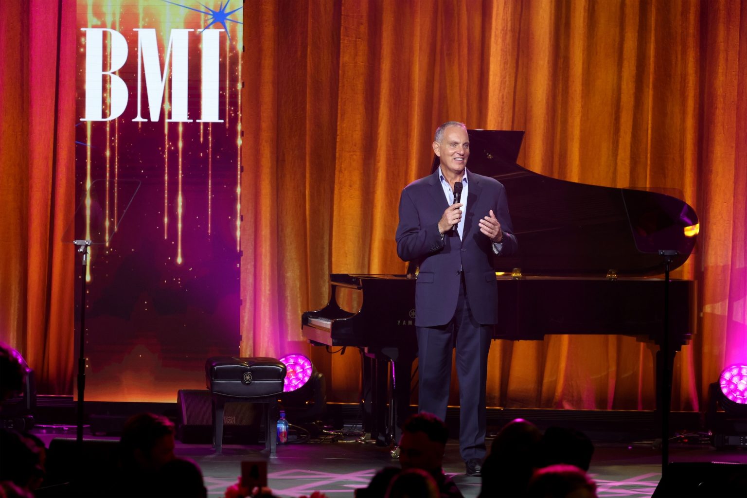BEVERLY HILLS, CALIFORNIA - MAY 13: Mike O'Neill, President & Chief Executive Officer, BMI, speaks onstage during the 2025 BMI Pop Awards at Beverly Wilshire, A Four Seasons Hotel, on May 13, 2025 in Beverly Hills, California. (Photo by JC Olivera/Getty Images for BMI)