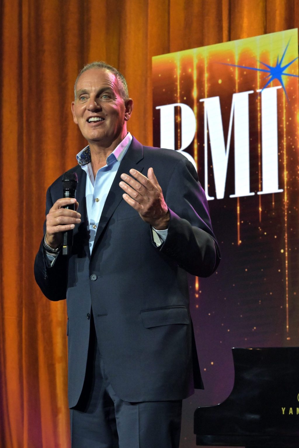 BEVERLY HILLS, CALIFORNIA - MAY 13: Mike O'Neill, President & Chief Executive Officer, BMI, speaks onstage during the 2025 BMI Pop Awards at Beverly Wilshire, A Four Seasons Hotel, on May 13, 2025 in Beverly Hills, California. (Photo by Lester Cohen/Getty Images for BMI)