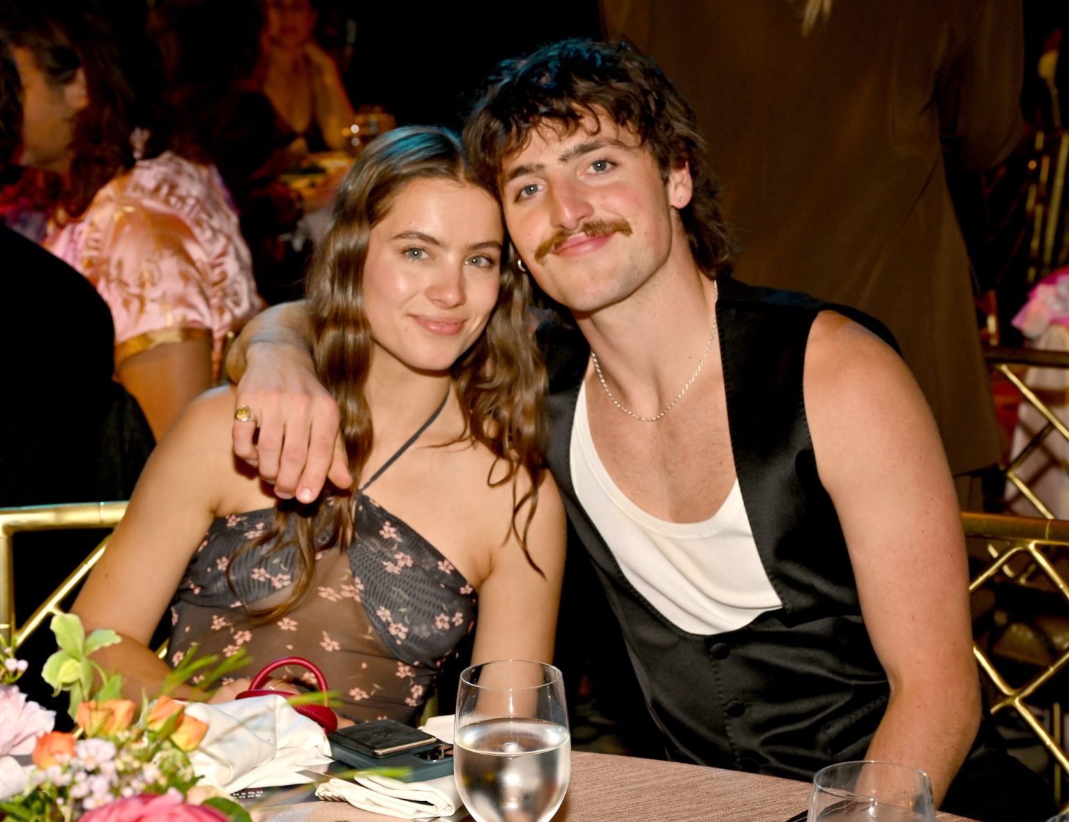 BEVERLY HILLS, CALIFORNIA - MAY 13: (L-R) Maggie Thurmon and Benson Boone attend the 2025 BMI Pop Awards at Beverly Wilshire, A Four Seasons Hotel, on May 13, 2025 in Beverly Hills, California. (Photo by Lester Cohen/Getty Images for BMI)