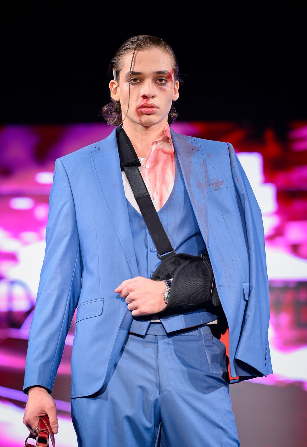 NEW YORK, NEW YORK - FEBRUARY 06: A model walks the runway at the Danny Nguyen show during New York Fashion Week Powered By Art Hearts Fashion at The Angel Orensanz Foundation on February 06, 2025 in New York City. (Photo by Arun Nevader/Getty Images for Art Hearts Fashion)
