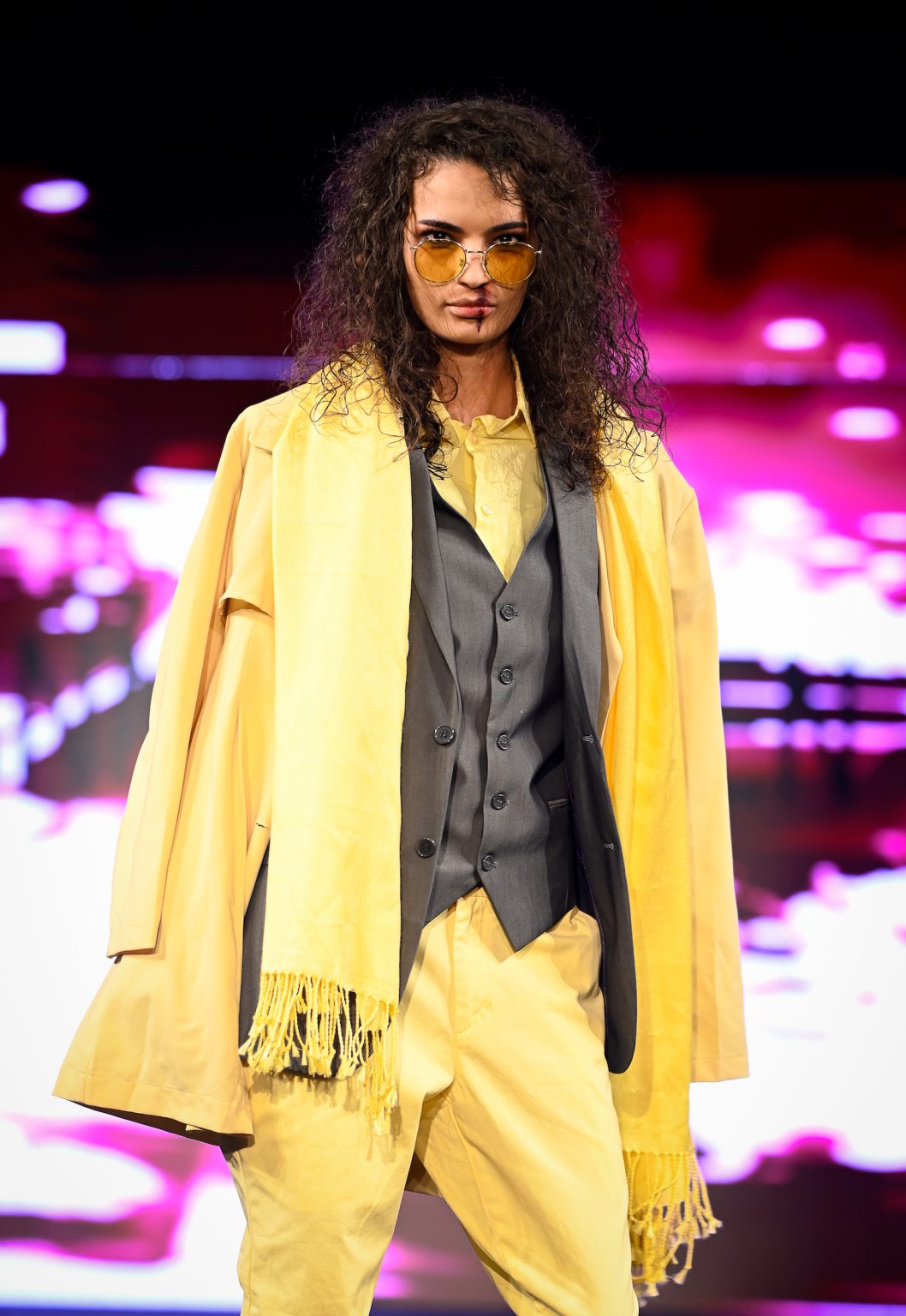 NEW YORK, NEW YORK - FEBRUARY 06: A model walks the runway at the Danny Nguyen show during New York Fashion Week Powered By Art Hearts Fashion at The Angel Orensanz Foundation on February 06, 2025 in New York City. (Photo by Arun Nevader/Getty Images for Art Hearts Fashion)