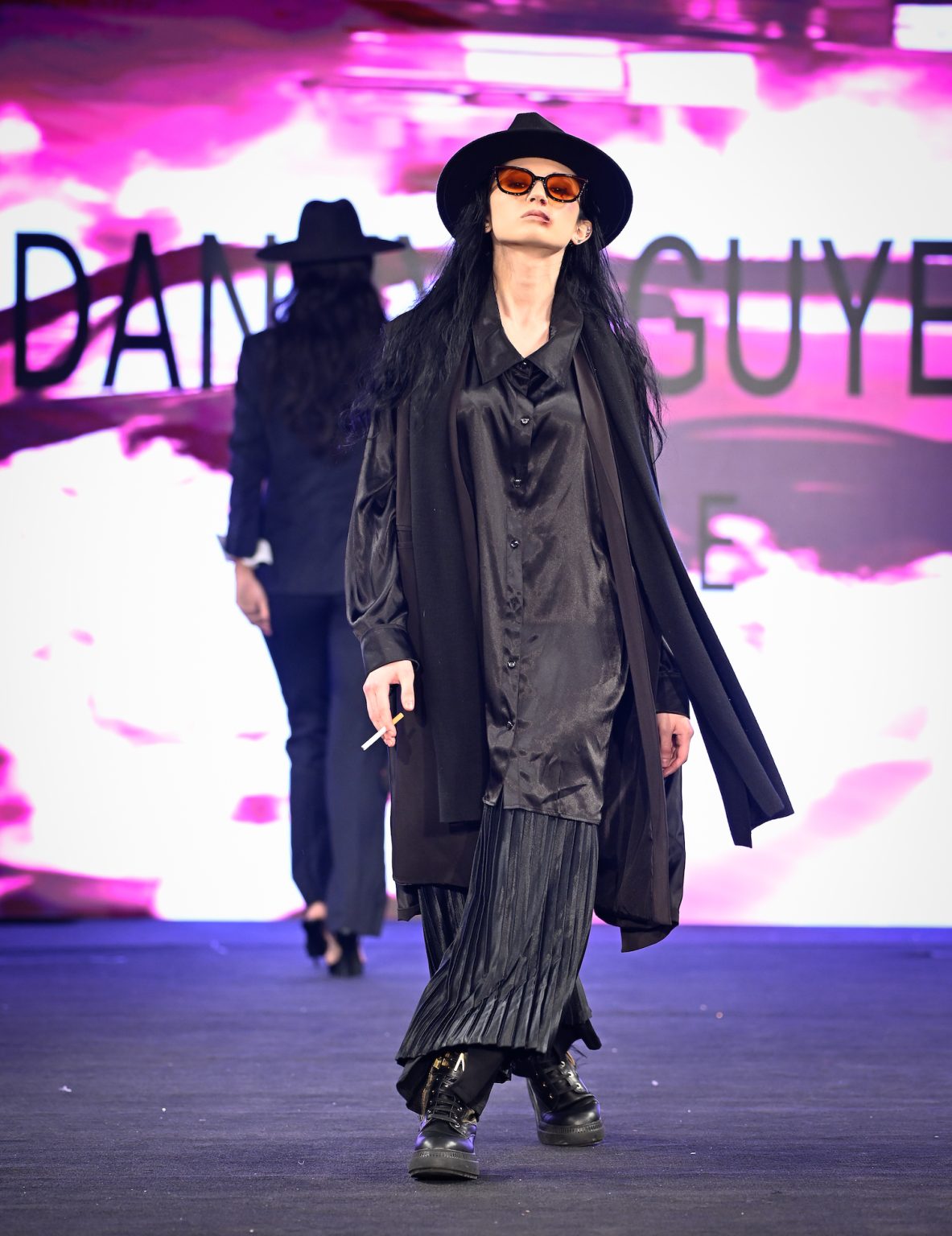 NEW YORK, NEW YORK - FEBRUARY 06: A model walks the runway at the Danny Nguyen show during New York Fashion Week Powered By Art Hearts Fashion at The Angel Orensanz Foundation on February 06, 2025 in New York City. (Photo by Arun Nevader/Getty Images for Art Hearts Fashion)