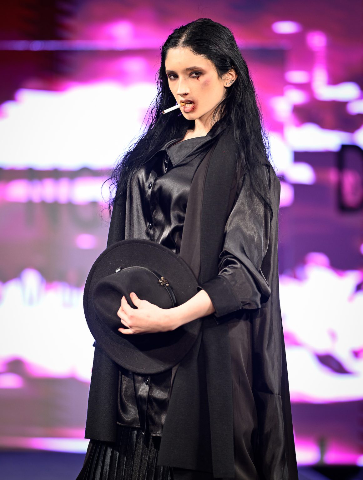 NEW YORK, NEW YORK - FEBRUARY 06: A model walks the runway at the Danny Nguyen show during New York Fashion Week Powered By Art Hearts Fashion at The Angel Orensanz Foundation on February 06, 2025 in New York City. (Photo by Arun Nevader/Getty Images for Art Hearts Fashion)
