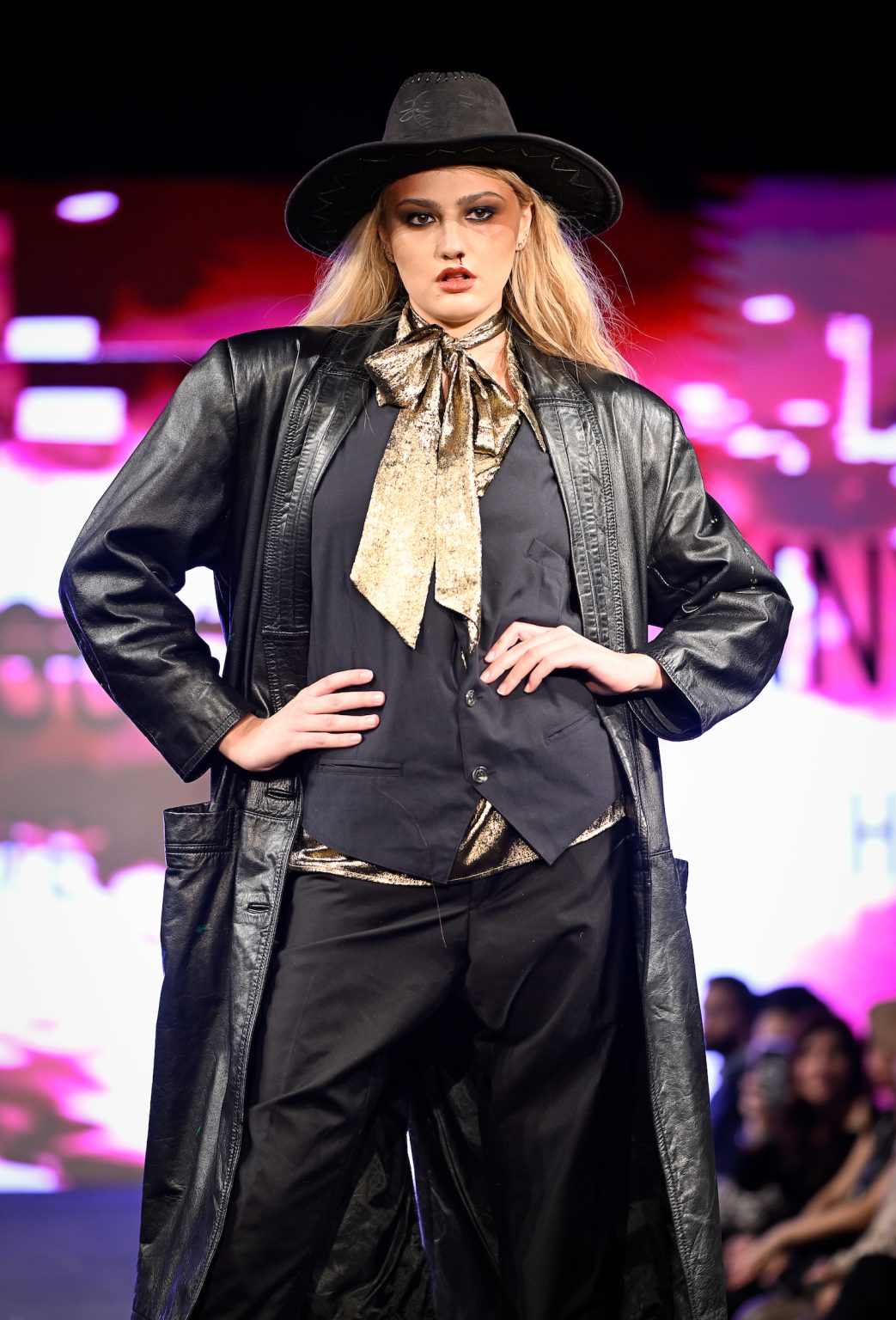 NEW YORK, NEW YORK - FEBRUARY 06: A model walks the runway at the Danny Nguyen show during New York Fashion Week Powered By Art Hearts Fashion at The Angel Orensanz Foundation on February 06, 2025 in New York City. (Photo by Arun Nevader/Getty Images for Art Hearts Fashion)