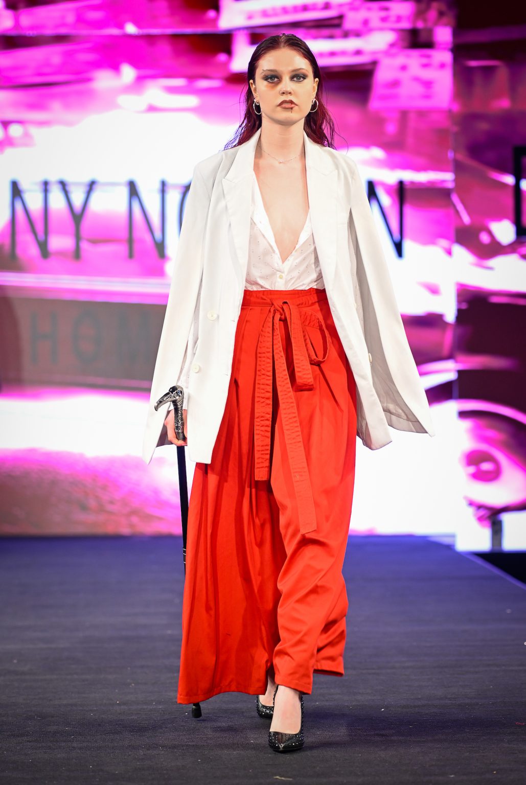 NEW YORK, NEW YORK - FEBRUARY 06: A model walks the runway at the Danny Nguyen show during New York Fashion Week Powered By Art Hearts Fashion at The Angel Orensanz Foundation on February 06, 2025 in New York City. (Photo by Arun Nevader/Getty Images for Art Hearts Fashion)