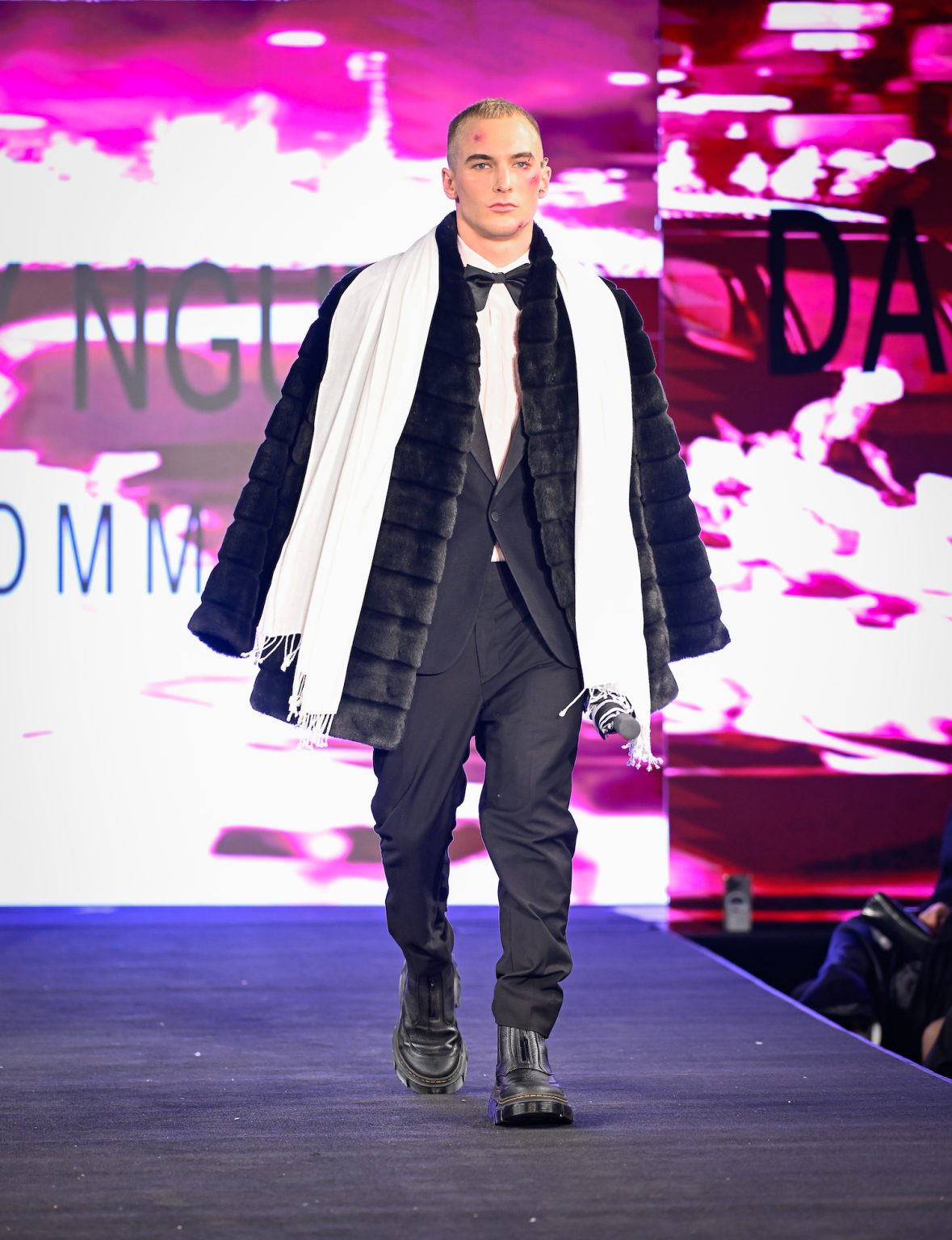 NEW YORK, NEW YORK - FEBRUARY 06: A model walks the runway at the Danny Nguyen show during New York Fashion Week Powered By Art Hearts Fashion at The Angel Orensanz Foundation on February 06, 2025 in New York City. (Photo by Arun Nevader/Getty Images for Art Hearts Fashion)