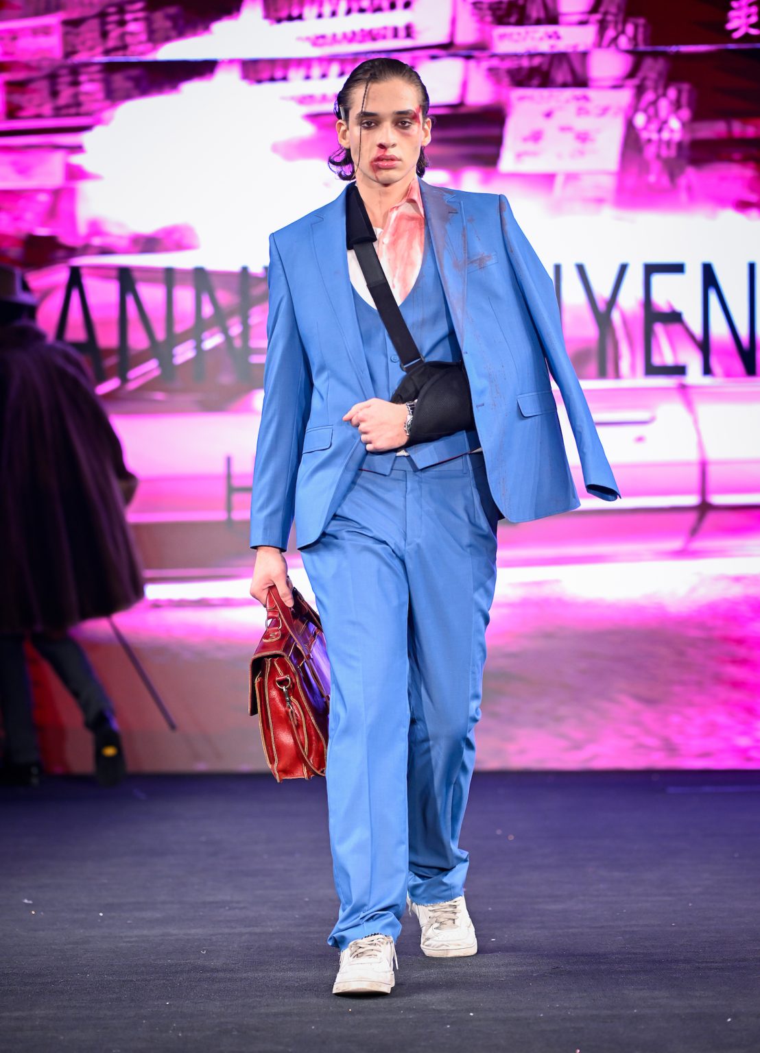 NEW YORK, NEW YORK - FEBRUARY 06: A model walks the runway at the Danny Nguyen show during New York Fashion Week Powered By Art Hearts Fashion at The Angel Orensanz Foundation on February 06, 2025 in New York City. (Photo by Arun Nevader/Getty Images for Art Hearts Fashion)