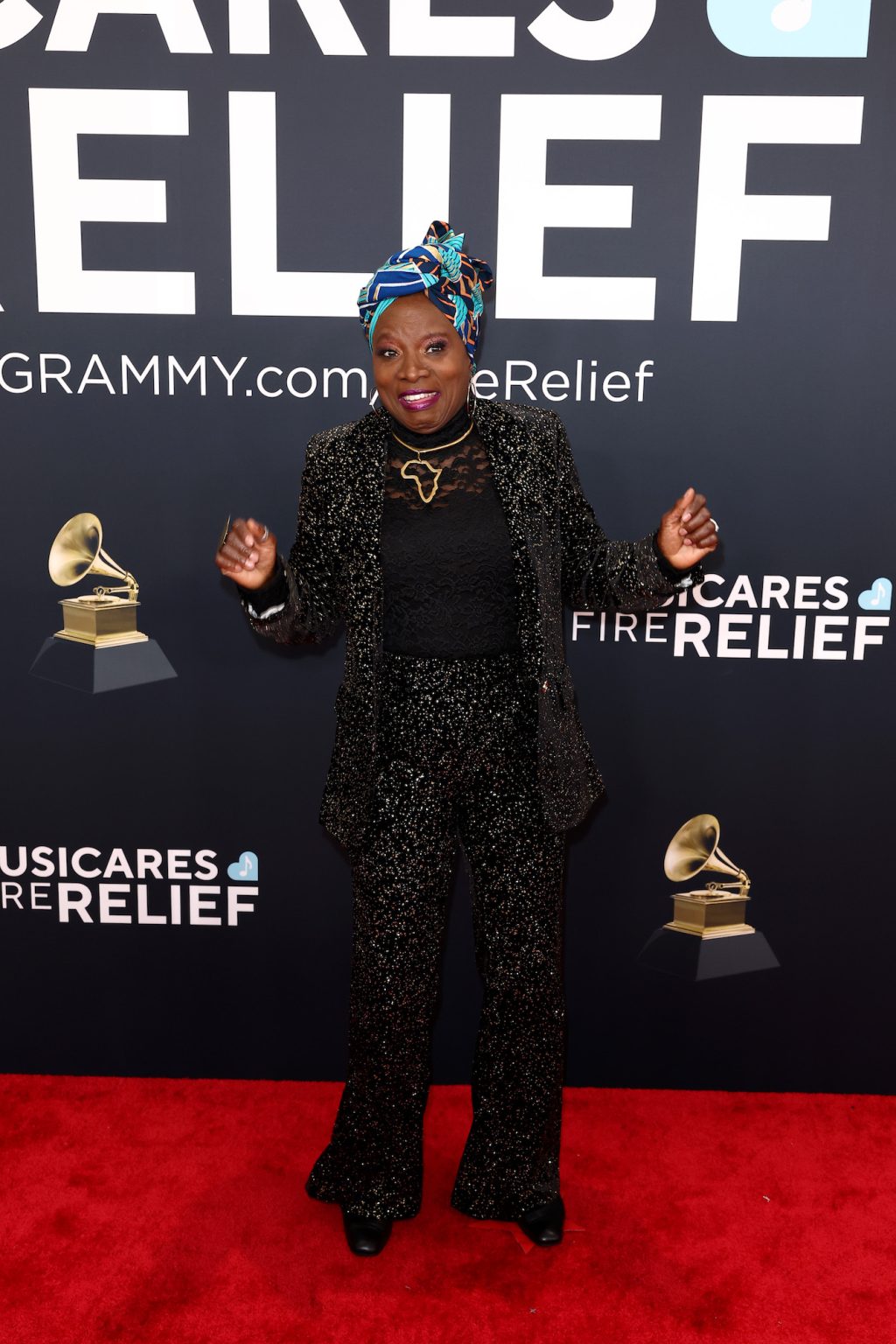 LOS ANGELES, CALIFORNIA - FEBRUARY 02: Angélique Kidjo attends the 67th Annual GRAMMY Awards on February 02, 2025 in Los Angeles, California. (Photo by Matt Winkelmeyer/Getty Images for The Recording Academy)