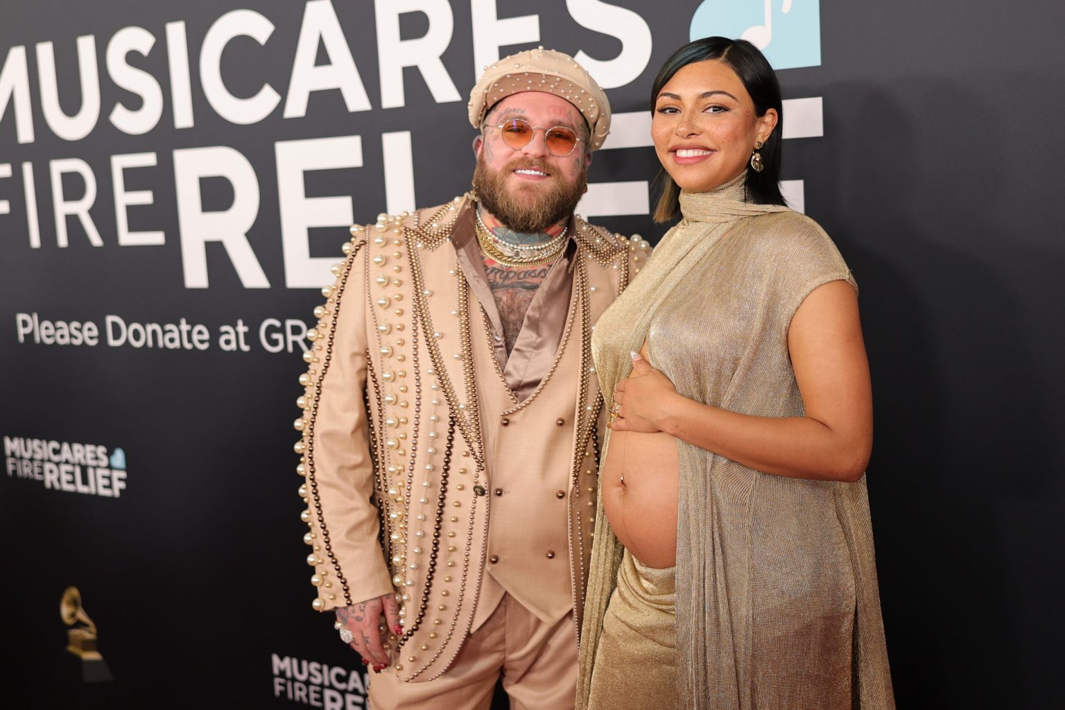 LOS ANGELES, CALIFORNIA - FEBRUARY 02: (L-R) Teddy Swims and Raiche Wright attend the 67th Annual GRAMMY Awards at Crypto.com Arena on February 02, 2025 in Los Angeles, California. (Photo by Neilson Barnard/Getty Images for The Recording Academy)