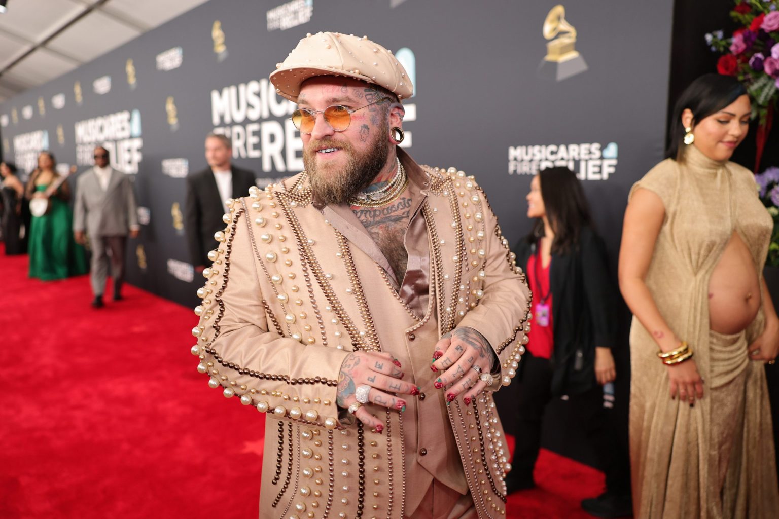 LOS ANGELES, CALIFORNIA - FEBRUARY 02: (L-R) Teddy Swims and Raiche Wright attend the 67th Annual GRAMMY Awards at Crypto.com Arena on February 02, 2025 in Los Angeles, California. (Photo by Neilson Barnard/Getty Images for The Recording Academy)