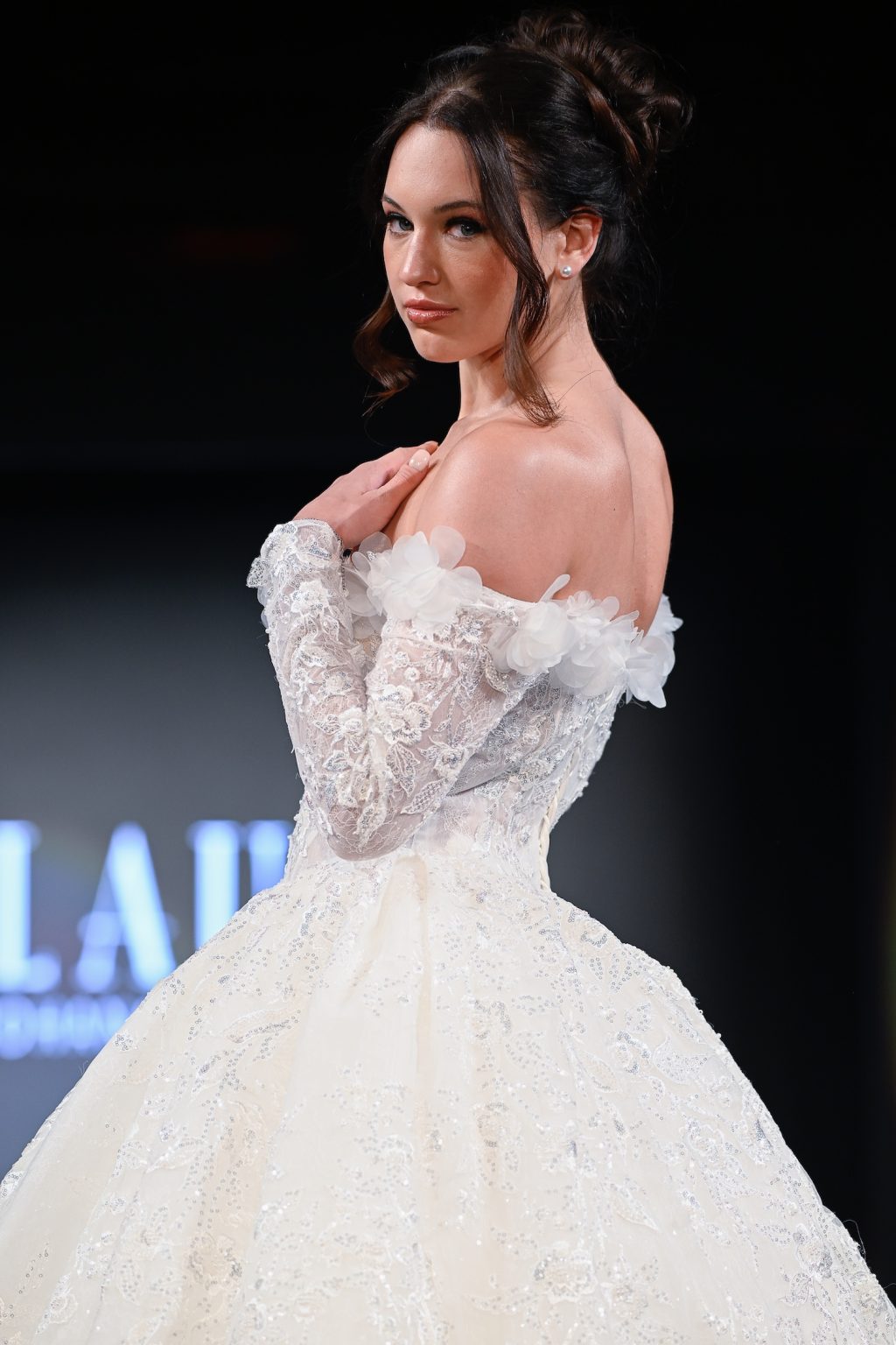 NEW YORK, NEW YORK - FEBRUARY 06: A model walks the runway at the Glaudi show during New York Fashion Week Powered By Art Hearts Fashion at The Angel Orensanz Foundation on February 06, 2025 in New York City. (Photo by Arun Nevader/Getty Images for Art Hearts Fashion)