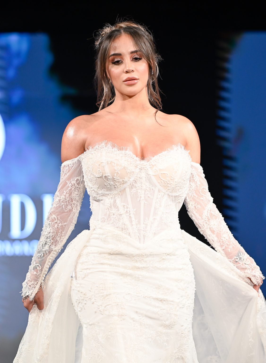 NEW YORK, NEW YORK - FEBRUARY 06: Whitney Clark walks the runway at the Glaudi show during New York Fashion Week Powered By Art Hearts Fashion at The Angel Orensanz Foundation on February 06, 2025 in New York City. (Photo by Arun Nevader/Getty Images for Art Hearts Fashion)