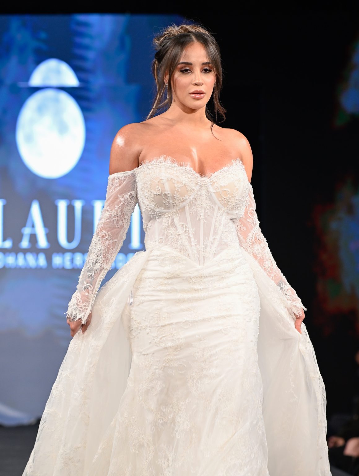 NEW YORK, NEW YORK - FEBRUARY 06: A model walks the runway at the Glaudi show during New York Fashion Week Powered By Art Hearts Fashion at The Angel Orensanz Foundation on February 06, 2025 in New York City. (Photo by Arun Nevader/Getty Images for Art Hearts Fashion)