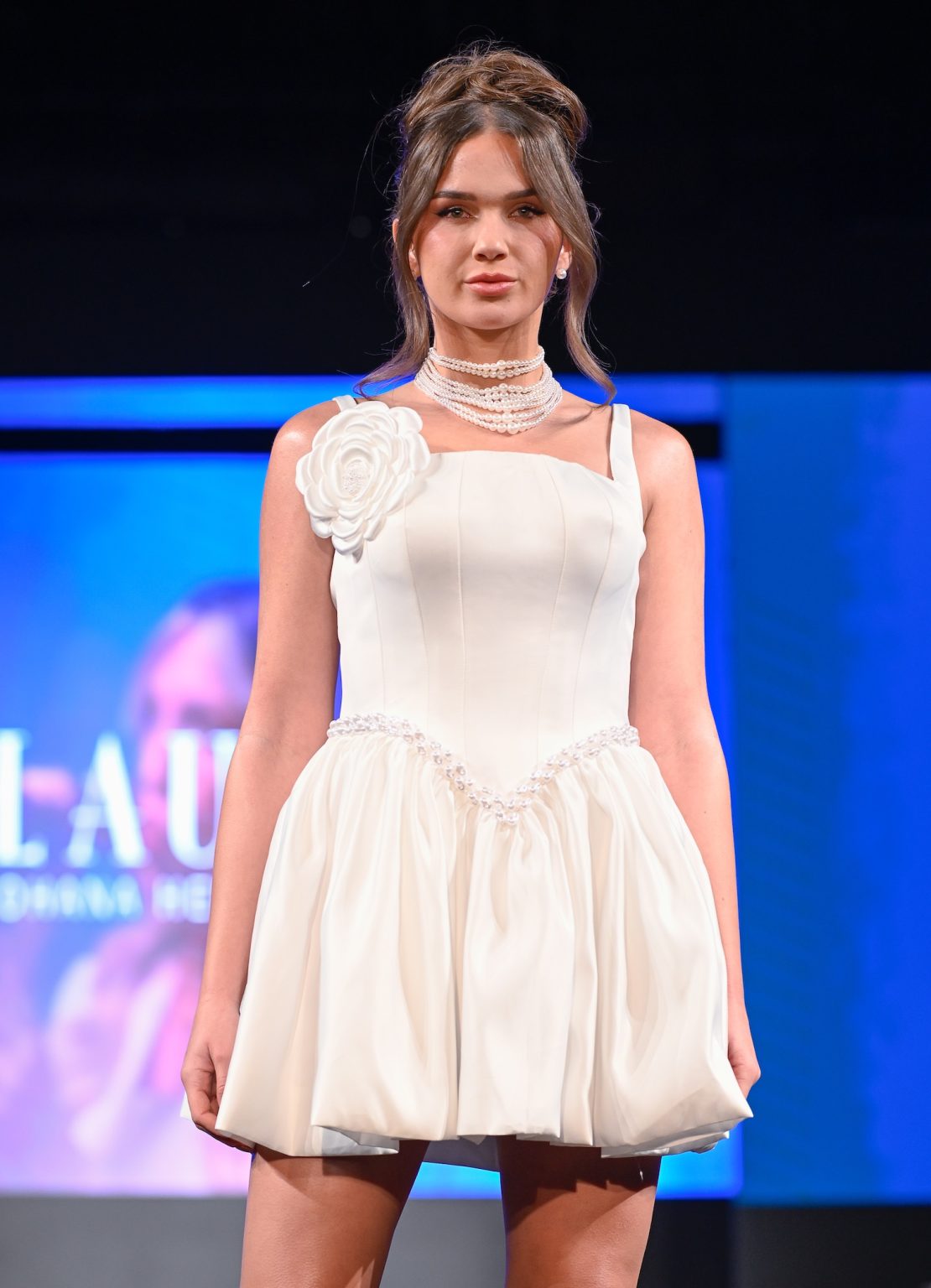 NEW YORK, NEW YORK - FEBRUARY 06: A model walks the runway at the Glaudi show during New York Fashion Week Powered By Art Hearts Fashion at The Angel Orensanz Foundation on February 06, 2025 in New York City. (Photo by Arun Nevader/Getty Images for Art Hearts Fashion)