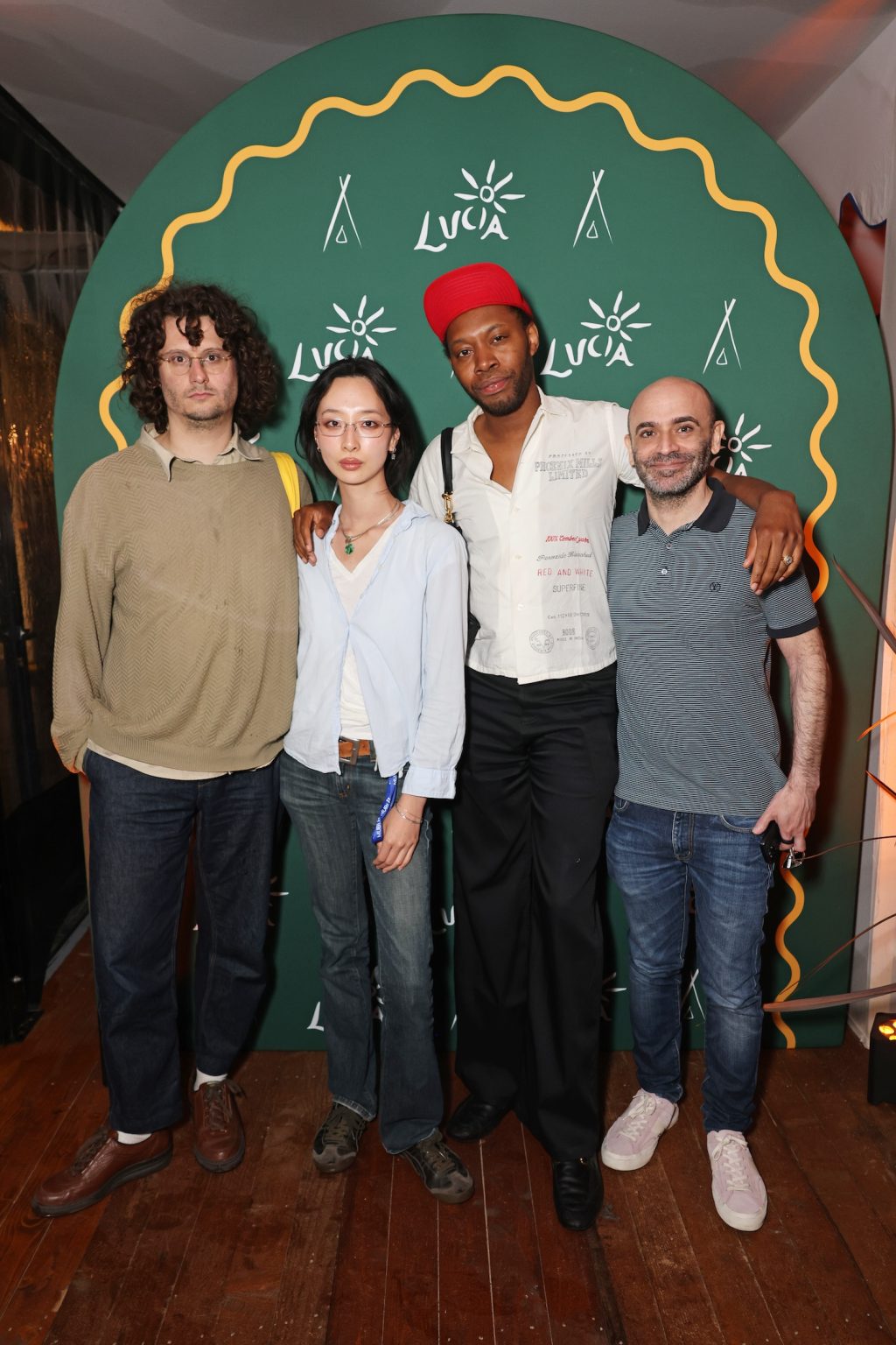 CANNES, FRANCE - MAY 19: (L to R) Gregory Barnes, Eve Liu, Jeremy O. Harris and Josh Godfrey attend the "Splitsville" after-party presented by Minuty and Veuve Clicquot during the Cannes Film Festival at Lucia Cannes by Nikki Beach Hospitality Group on May 19, 2025 in Cannes, France. Photo by Dave Benett