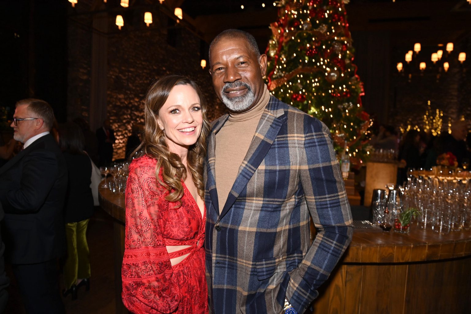 TARRYTOWN, NEW YORK - OCTOBER 17: (L-R) Rachel Boston and Dennis Haysbert attend Hallmark Media's Channel's "Countdown To Christmas" party at Blue Hill at Stone Barns on October 17, 2024 in Tarrytown, New York. (Photo by Dave Kotinsky/Getty Images for Hallmark Media)