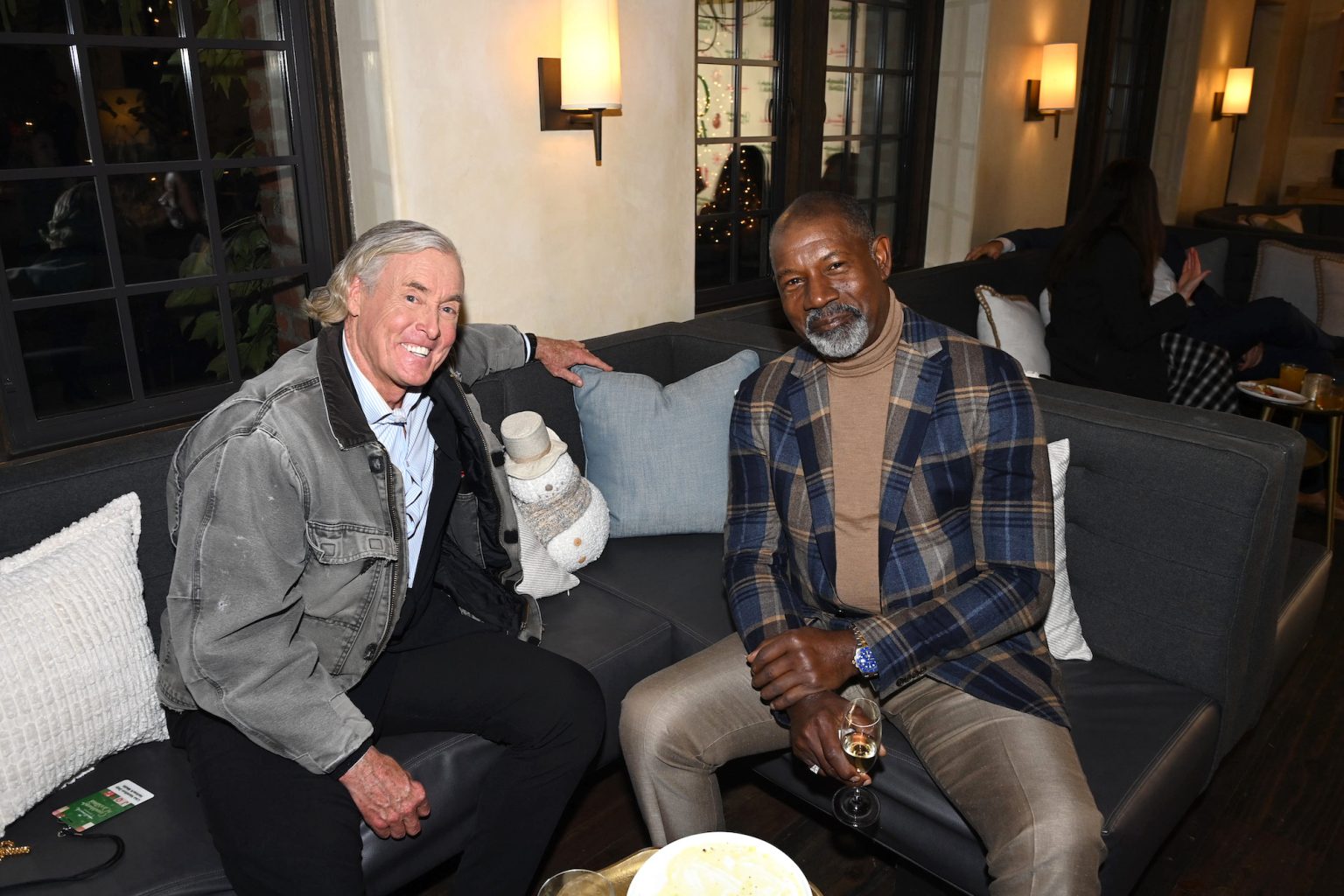 TARRYTOWN, NEW YORK - OCTOBER 17: (L-R) John C. McGinley and Dennis Haysbert attend Hallmark Media's Channel's "Countdown To Christmas" party at Blue Hill at Stone Barns on October 17, 2024 in Tarrytown, New York. (Photo by Dave Kotinsky/Getty Images for Hallmark Media)