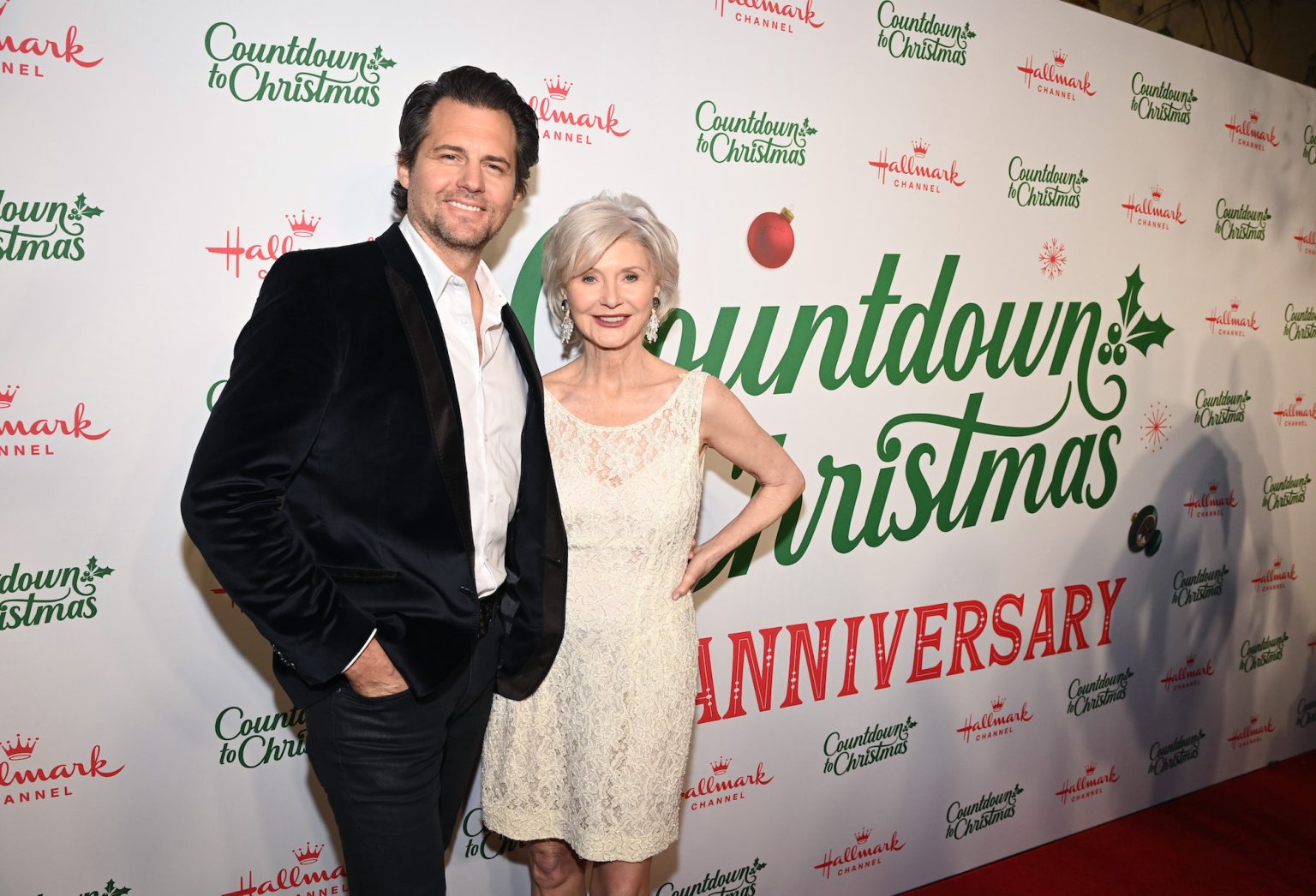 TARRYTOWN, NEW YORK - OCTOBER 17: (L-R) Kristoffer Polaha and Beth Broderick attend Hallmark Media's Channel's "Countdown To Christmas" party at Blue Hill at Stone Barns on October 17, 2024 in Tarrytown, New York. (Photo by Dave Kotinsky/Getty Images for Hallmark Media)