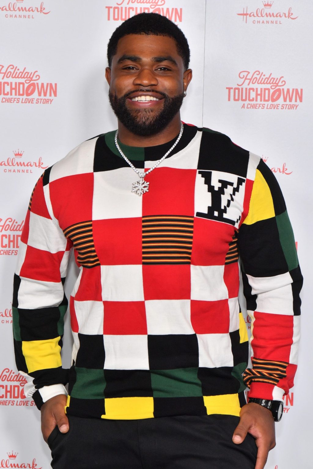 KANSAS CITY, MISSOURI - NOVEMBER 30: Clyde Edwards-Helaire attends Hallmark's Premiere Screening of Holiday Touchdown: A Chiefs Love Story on November 30, 2024 in Kansas City, Missouri. (Photo by Jason Davis/Getty Images for Hallmark Media)