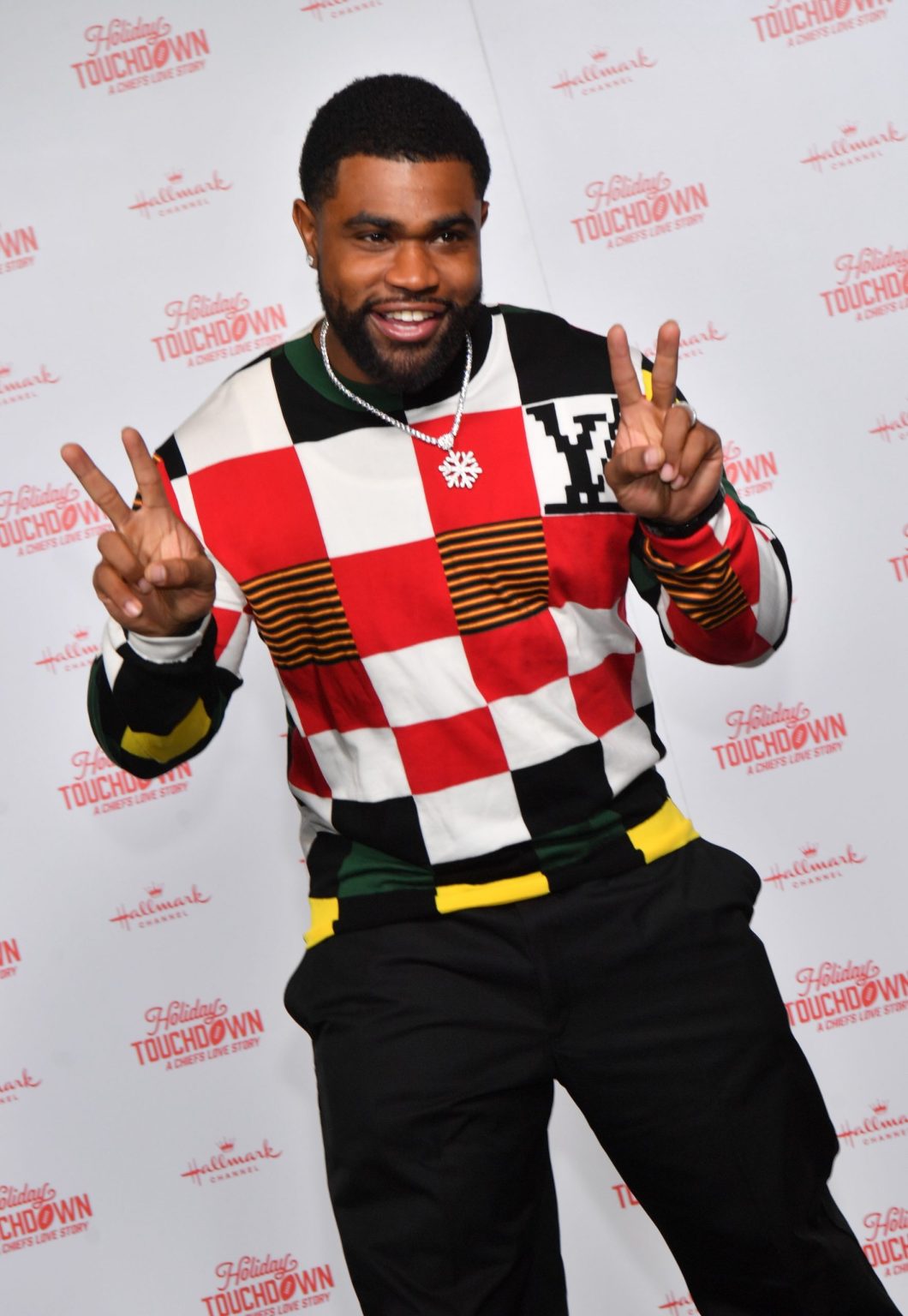 KANSAS CITY, MISSOURI - NOVEMBER 30: Clyde Edwards-Helaire attends Hallmark's Premiere Screening of Holiday Touchdown: A Chiefs Love Story on November 30, 2024 in Kansas City, Missouri. (Photo by Jason Davis/Getty Images for Hallmark Media)