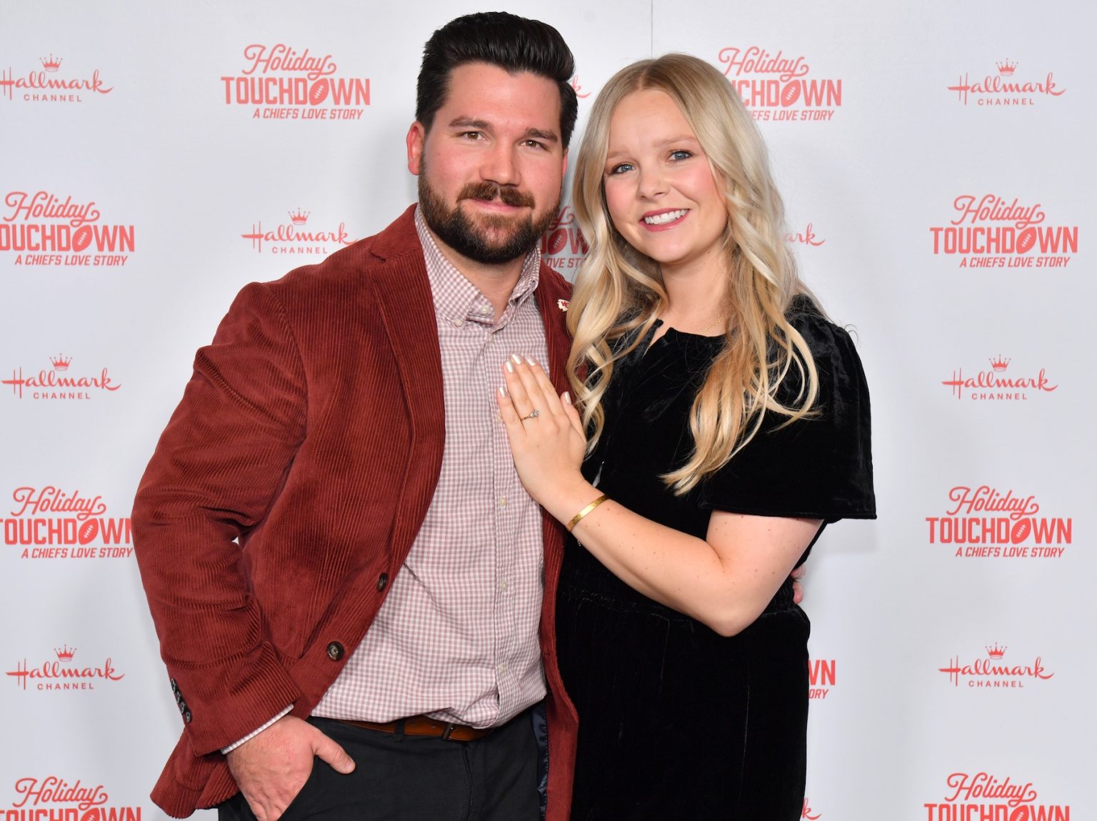 KANSAS CITY, MISSOURI - NOVEMBER 30: (L-R) Alex Martin and Haley Martin attend Hallmark's Premiere Screening of Holiday Touchdown: A Chiefs Love Story on November 30, 2024 in Kansas City, Missouri. (Photo by Jason Davis/Getty Images for Hallmark Media)