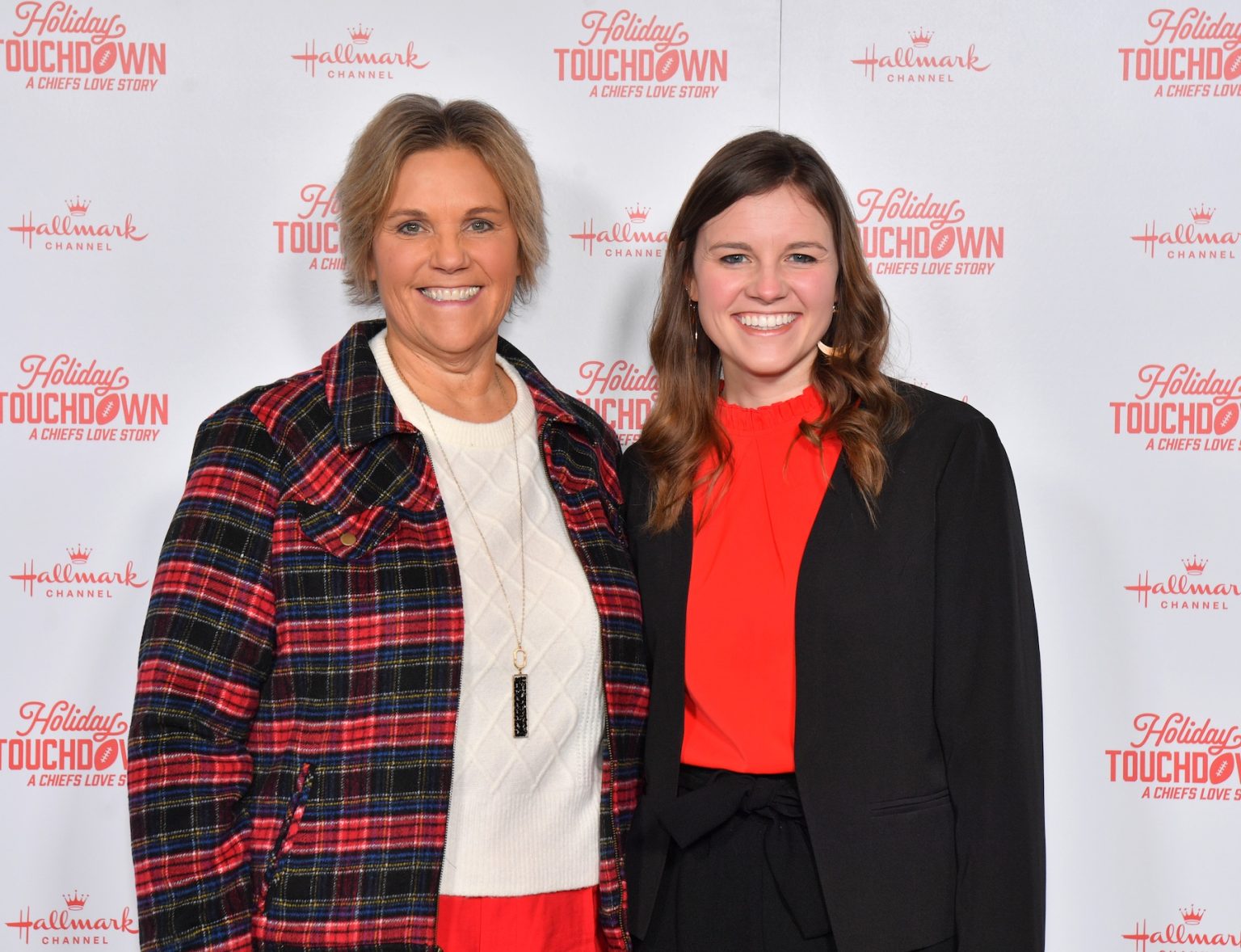 KANSAS CITY, MISSOURI - NOVEMBER 30: (L-R) Cynthia Dowers and Kourtney Swift attend Hallmark's Premiere Screening of Holiday Touchdown: A Chiefs Love Story on November 30, 2024 in Kansas City, Missouri. (Photo by Jason Davis/Getty Images for Hallmark Media)