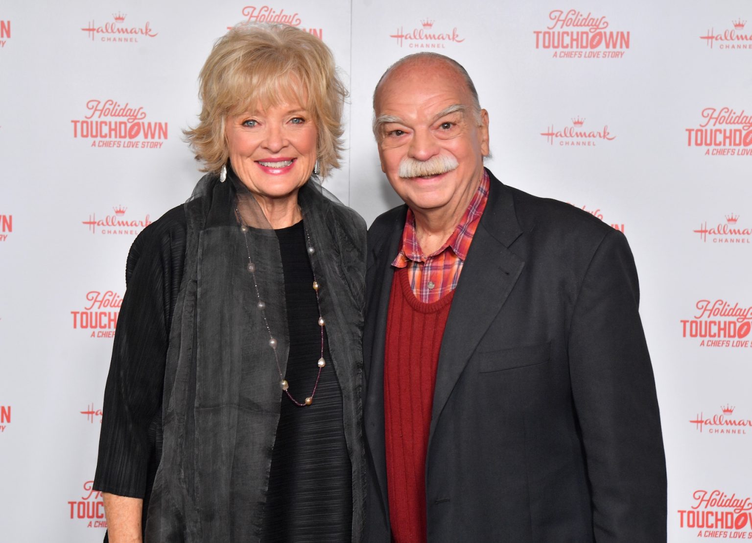 KANSAS CITY, MISSOURI - NOVEMBER 30: (L-R) Christine Ebersole and Richard Riehle attend Hallmark's Premiere Screening of Holiday Touchdown: A Chiefs Love Story on November 30, 2024 in Kansas City, Missouri. (Photo by Jason Davis/Getty Images for Hallmark Media)