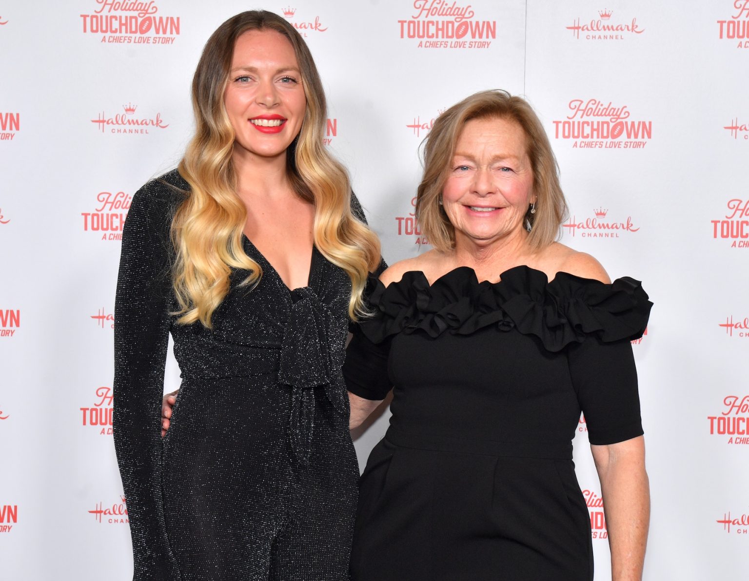 KANSAS CITY, MISSOURI - NOVEMBER 30: (L-R) Katie Goepel and Kathy Goepel attend Hallmark's Premiere Screening of Holiday Touchdown: A Chiefs Love Story on November 30, 2024 in Kansas City, Missouri. (Photo by Jason Davis/Getty Images for Hallmark Media)
