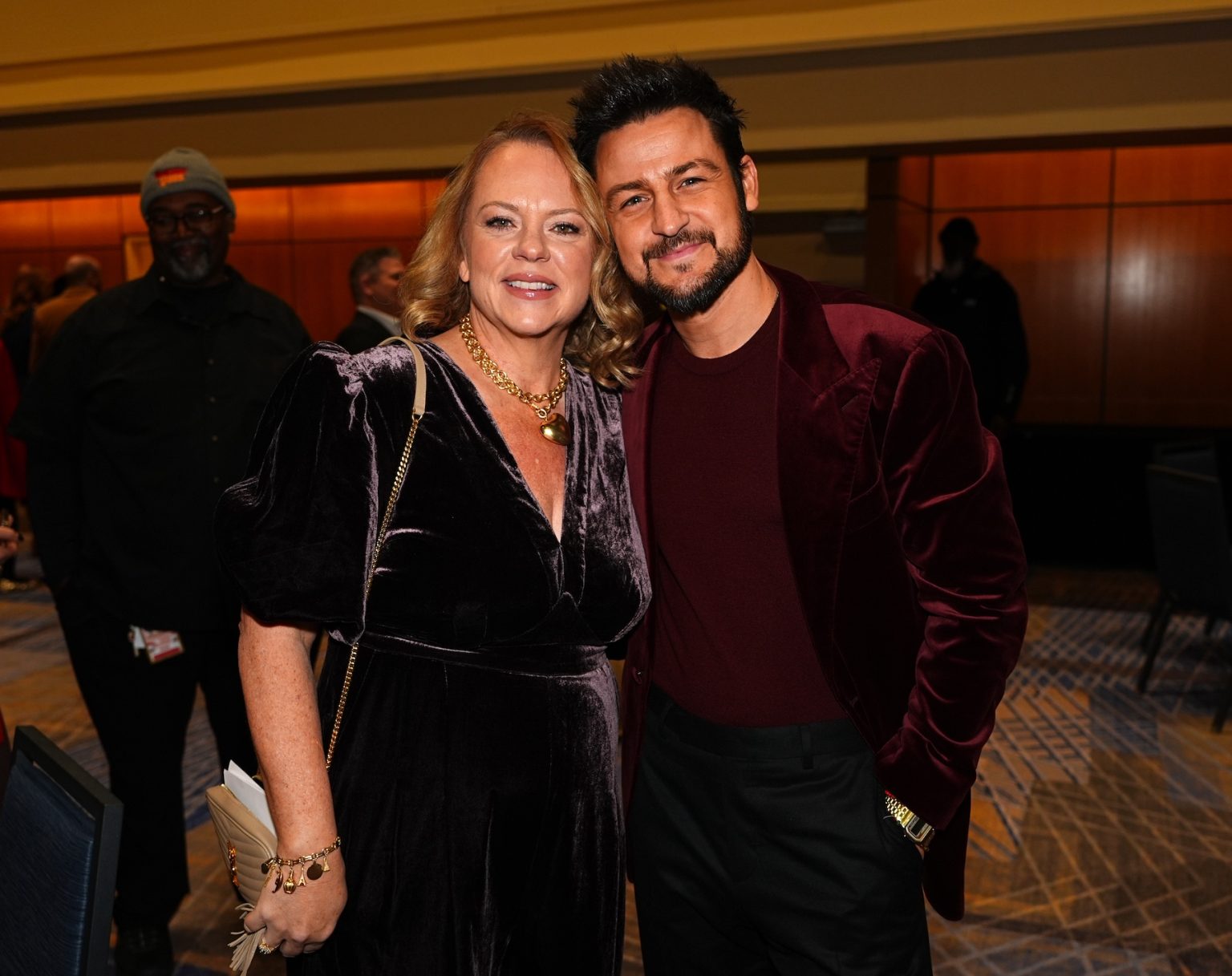 KANSAS CITY, MISSOURI - NOVEMBER 30: (L-R) Lisa Hamilton Daly and Tyler Hynes attend Hallmark's Premiere Screening of Holiday Touchdown: A Chiefs Love Story on November 30, 2024 in Kansas City, Missouri. (Photo by Kyle Rivas/Getty Images for Hallmark Media)