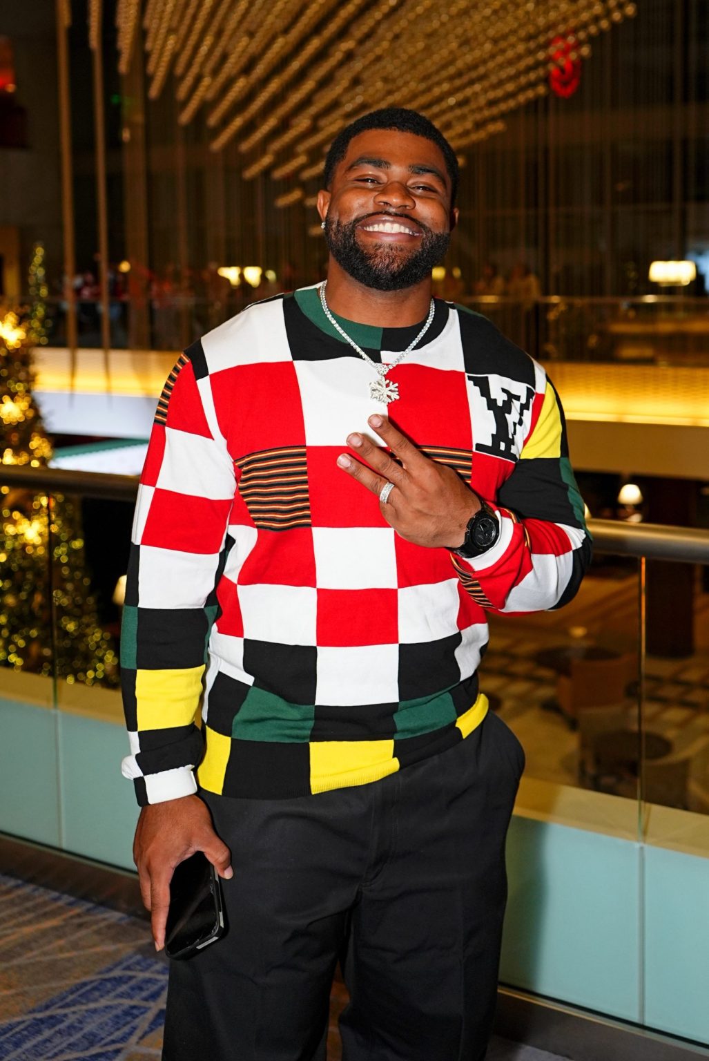 KANSAS CITY, MISSOURI - NOVEMBER 30: Clyde Edwards-Helaire attends Hallmark's Premiere Screening of Holiday Touchdown: A Chiefs Love Story on November 30, 2024 in Kansas City, Missouri. (Photo by Kyle Rivas/Getty Images for Hallmark Media)