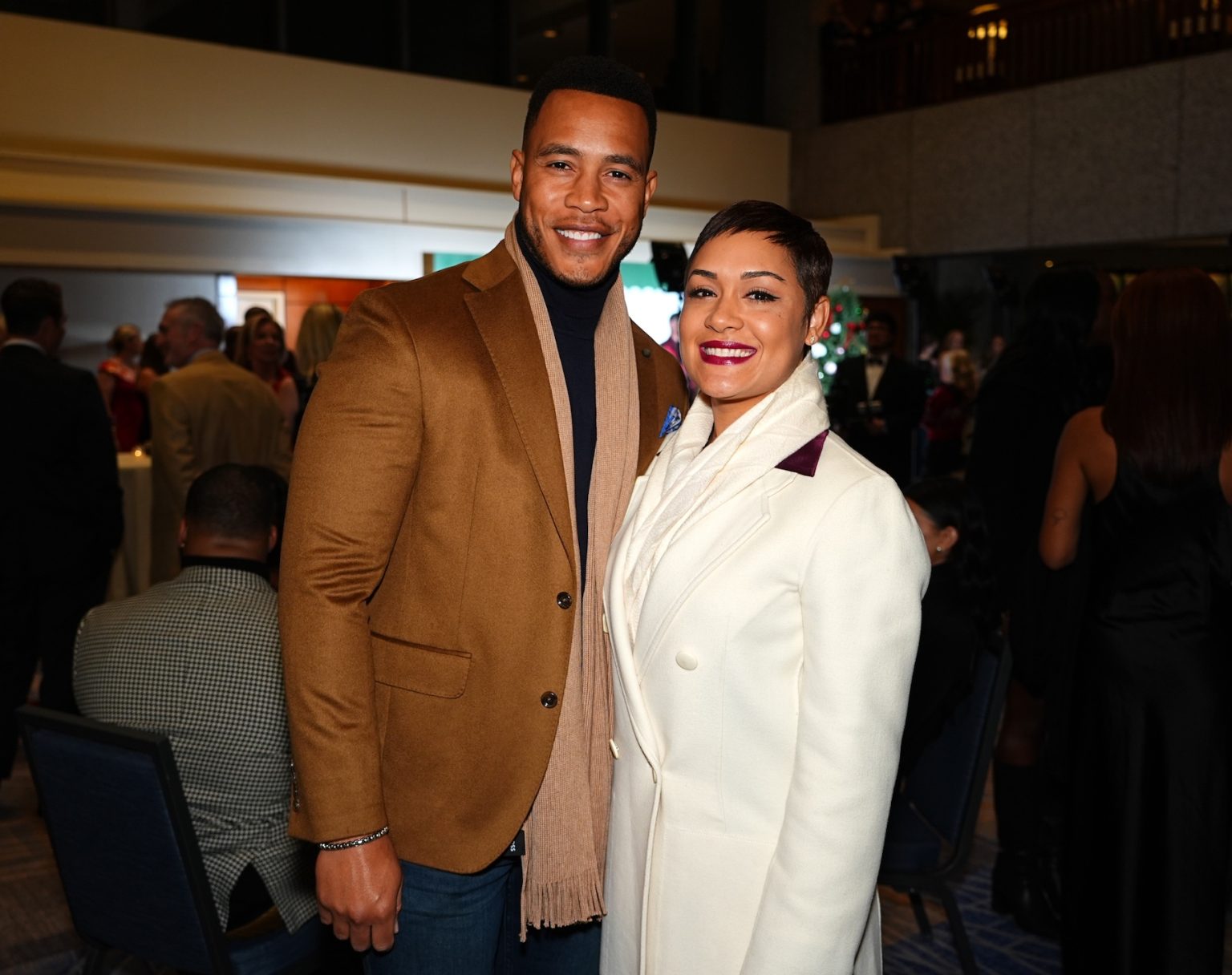 KANSAS CITY, MISSOURI - NOVEMBER 30: (L-R) Trai Byers and Grace Byers attend Hallmark's Premiere Screening of Holiday Touchdown: A Chiefs Love Story on November 30, 2024 in Kansas City, Missouri. (Photo by Kyle Rivas/Getty Images for Hallmark Media)