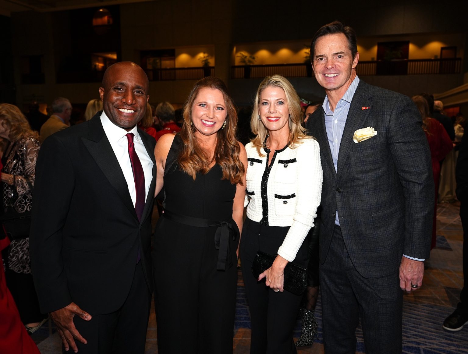 KANSAS CITY, MISSOURI - NOVEMBER 30: (L-R) Kansas City Mayor Quinton Lucas, Katherine Carttar, Kathy Donovan and Mark Donovan attend the Hallmark's Premiere Screening of Holiday Touchdown: A Chiefs Love Story on November 30, 2024 in Kansas City, Missouri. (Photo by Kyle Rivas/Getty Images for Hallmark Media)